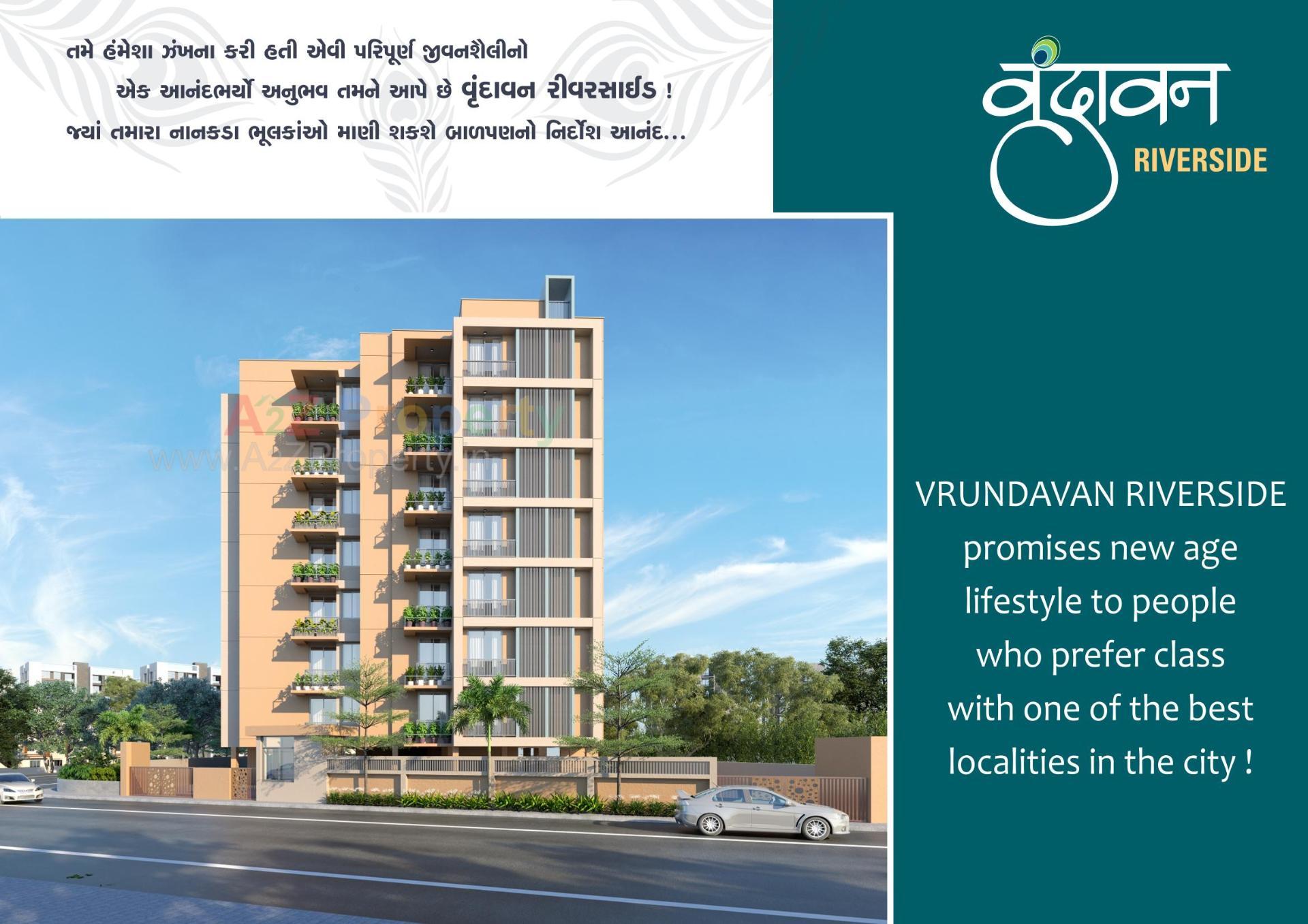 3D Elevation of real estate project Vrundavan Riverside located at Raisan, Gandhinagar, Gujarat