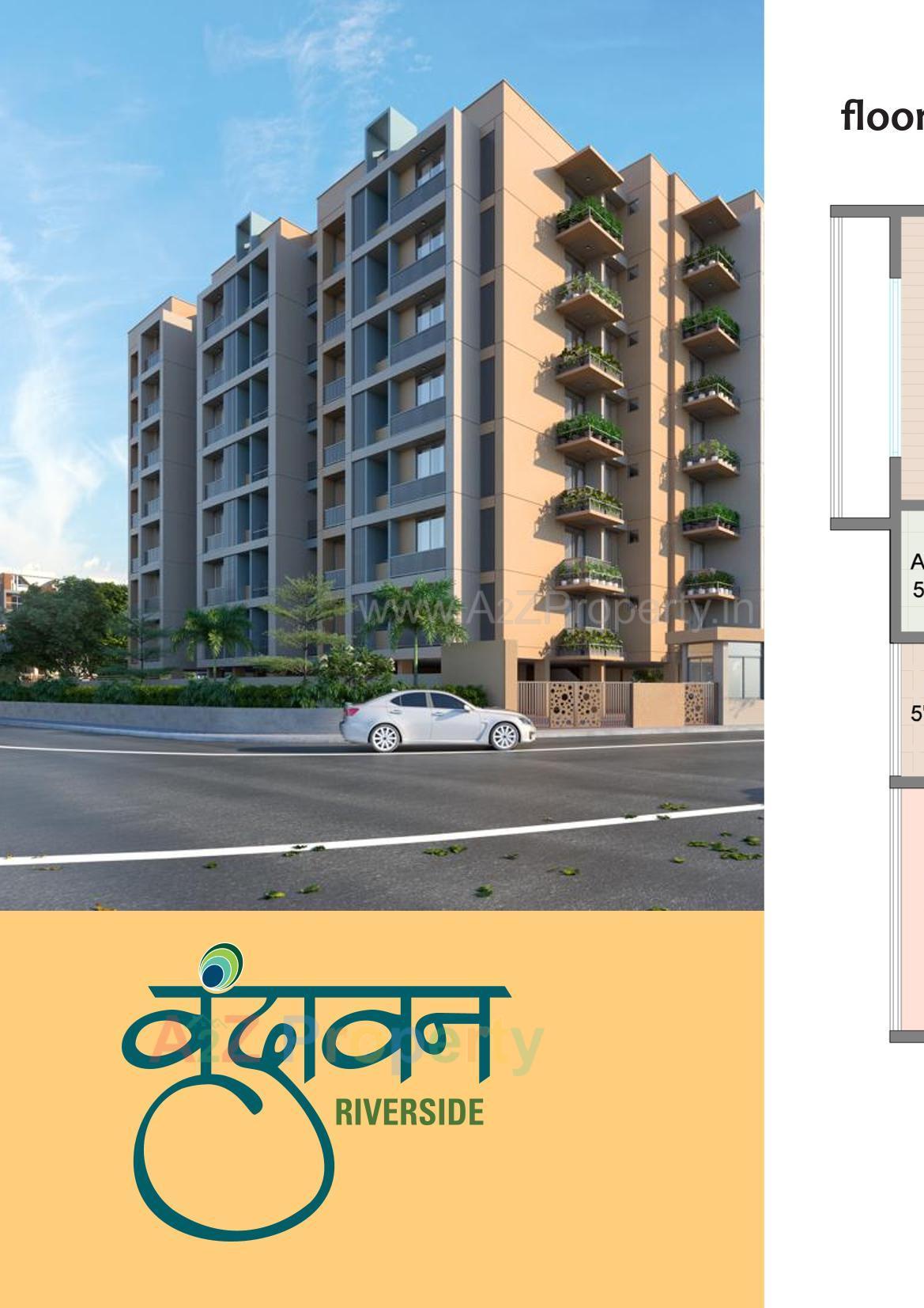 3D Elevation of real estate project Vrundavan Riverside located at Raisan, Gandhinagar, Gujarat