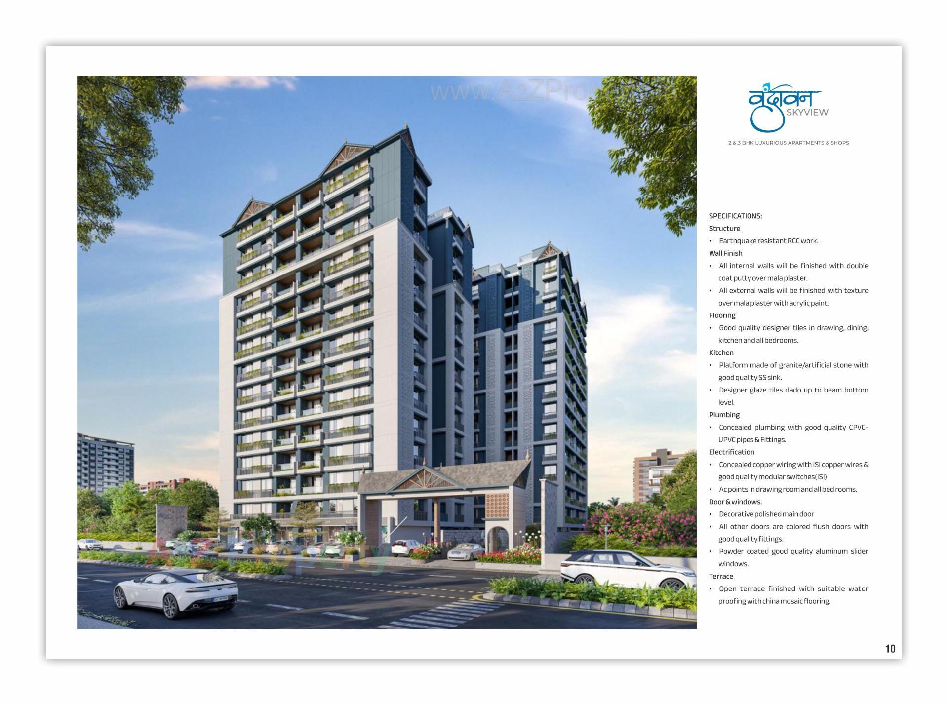 3D Elevation of real estate project Vrundavan Skyview located at Pethapur, Gandhinagar, Gujarat