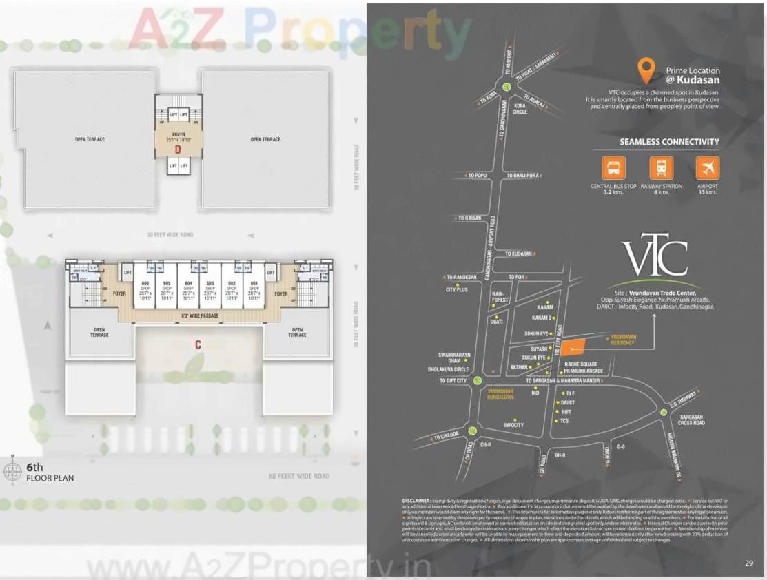 Layout of real estate project Vrundavan Trade Center located at Kudasan, Gandhinagar, Gujarat