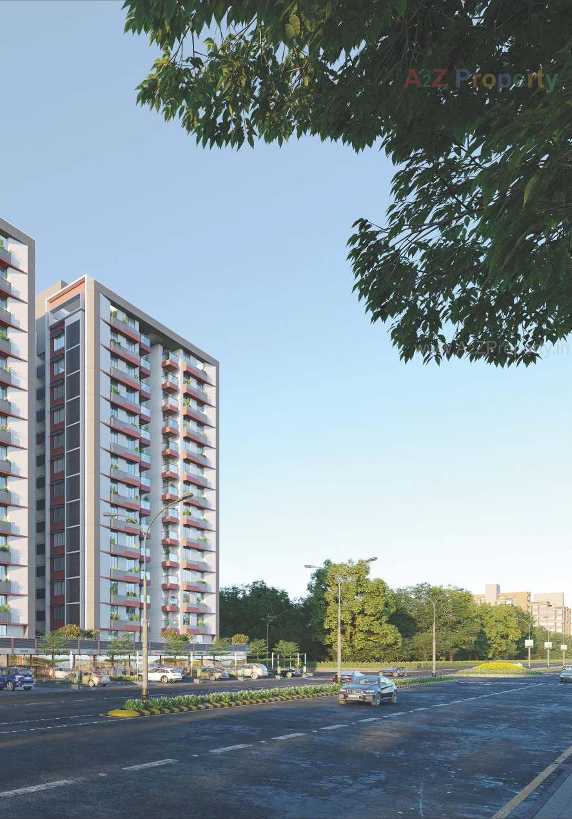 3D Elevation of real estate project Woods Ville located at Sargasan, Gandhinagar, Gujarat