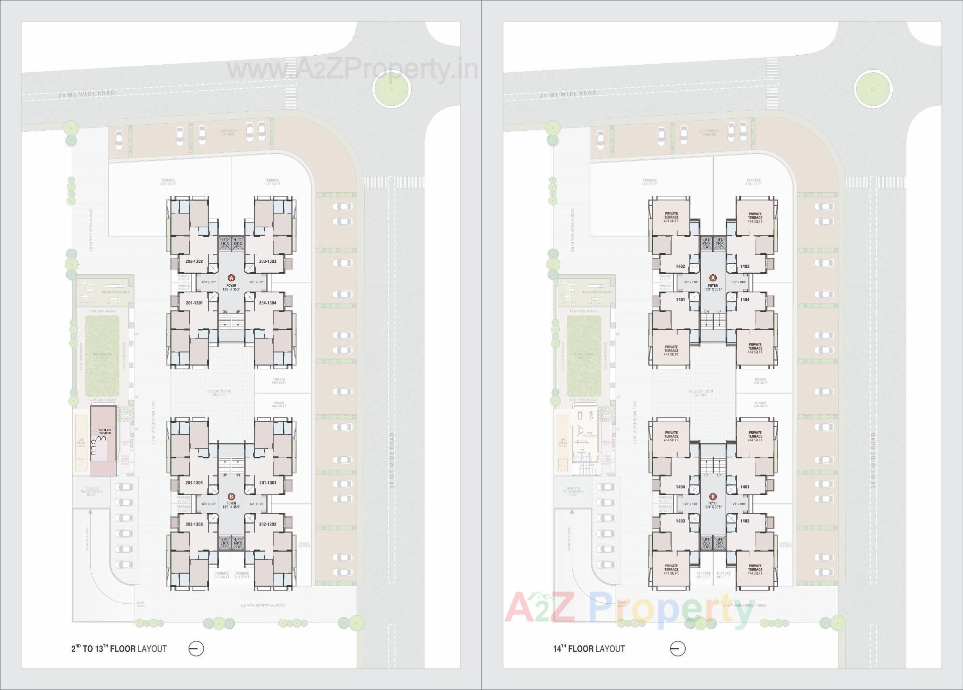 Layout of real estate project Woods Ville located at Sargasan, Gandhinagar, Gujarat