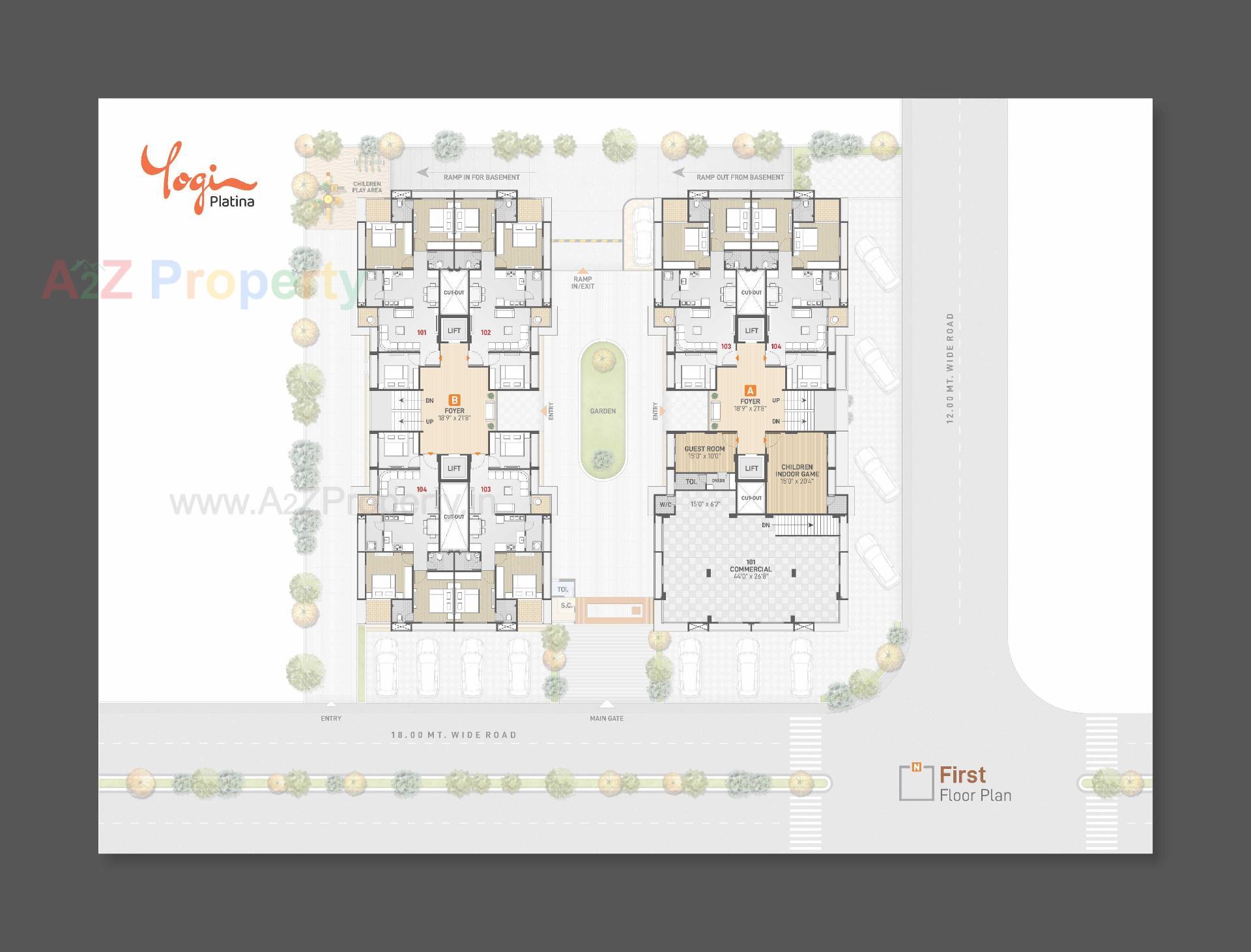 Layout of real estate project Yogi Platina located at Gandhinagar, Gandhinagar, Gujarat