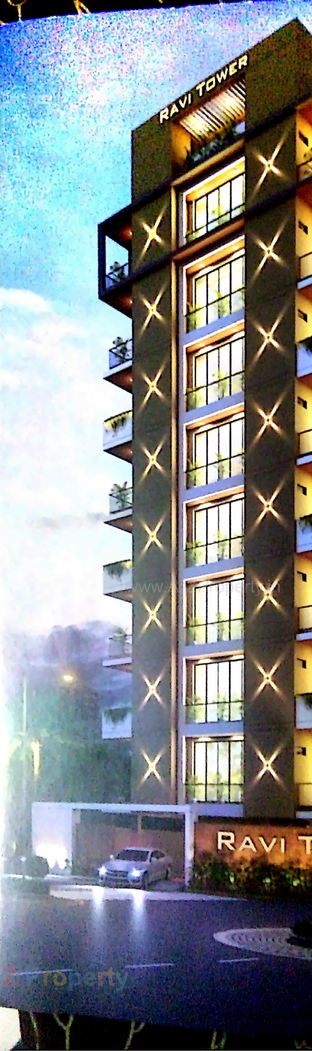 3D Elevation of real estate project Ravi Tower located at Veraval, Gir Somnath, Gujarat