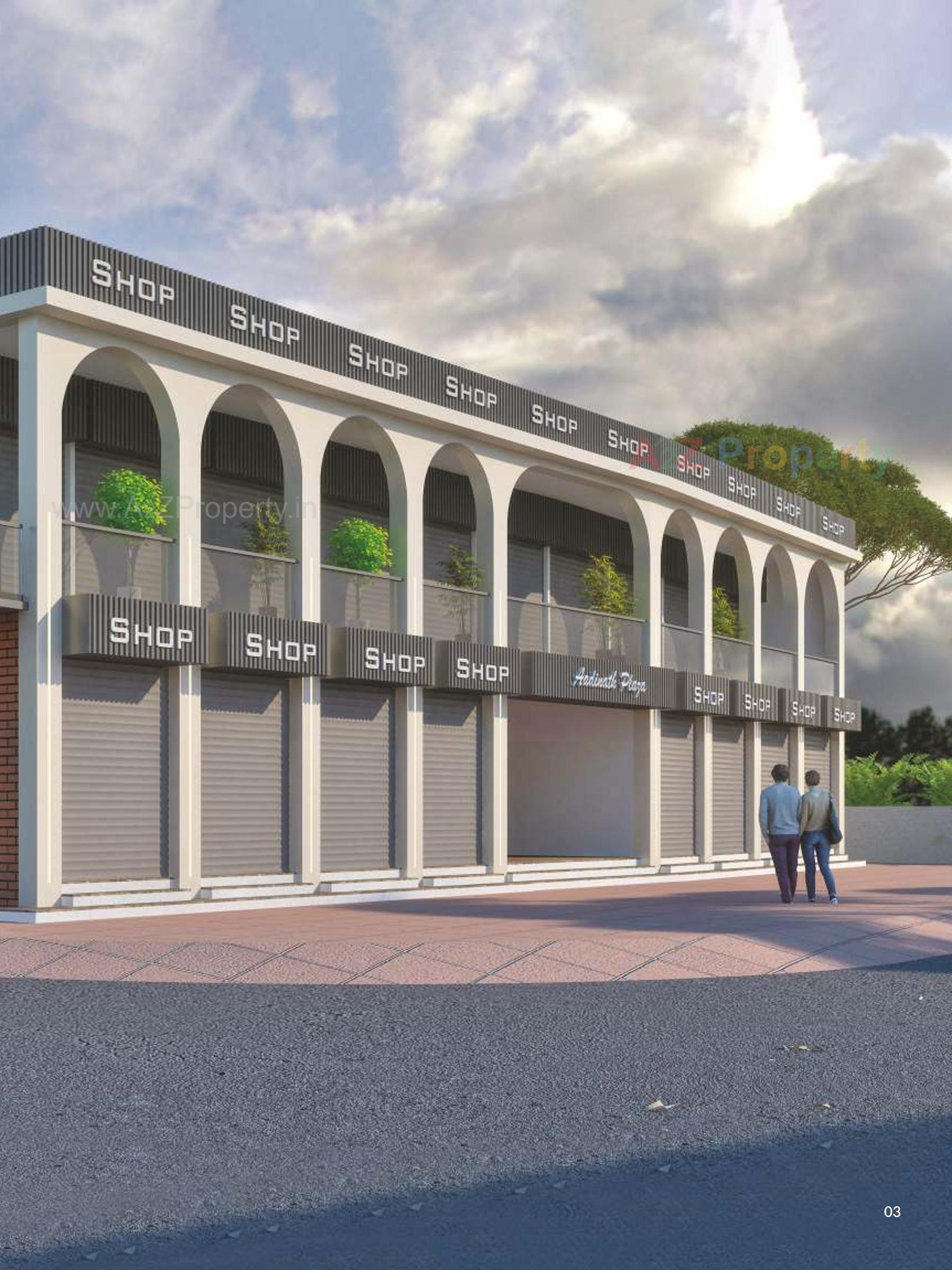 3D Elevation of real estate project Aadinath Plaza located at Tamboli, Jamnagar, Gujarat