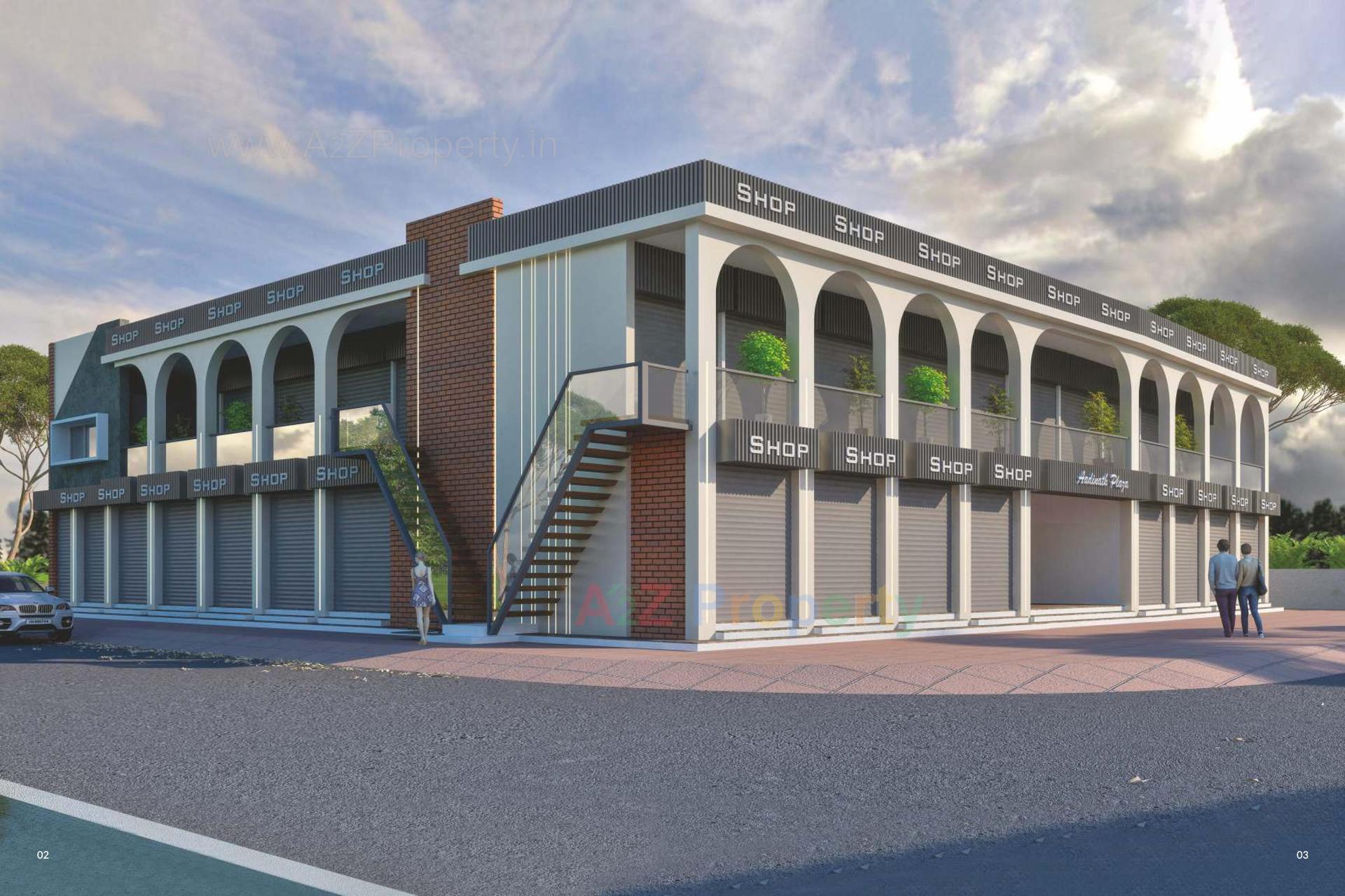 3D Elevation of real estate project Aadinath Plaza located at Tamboli, Jamnagar, Gujarat