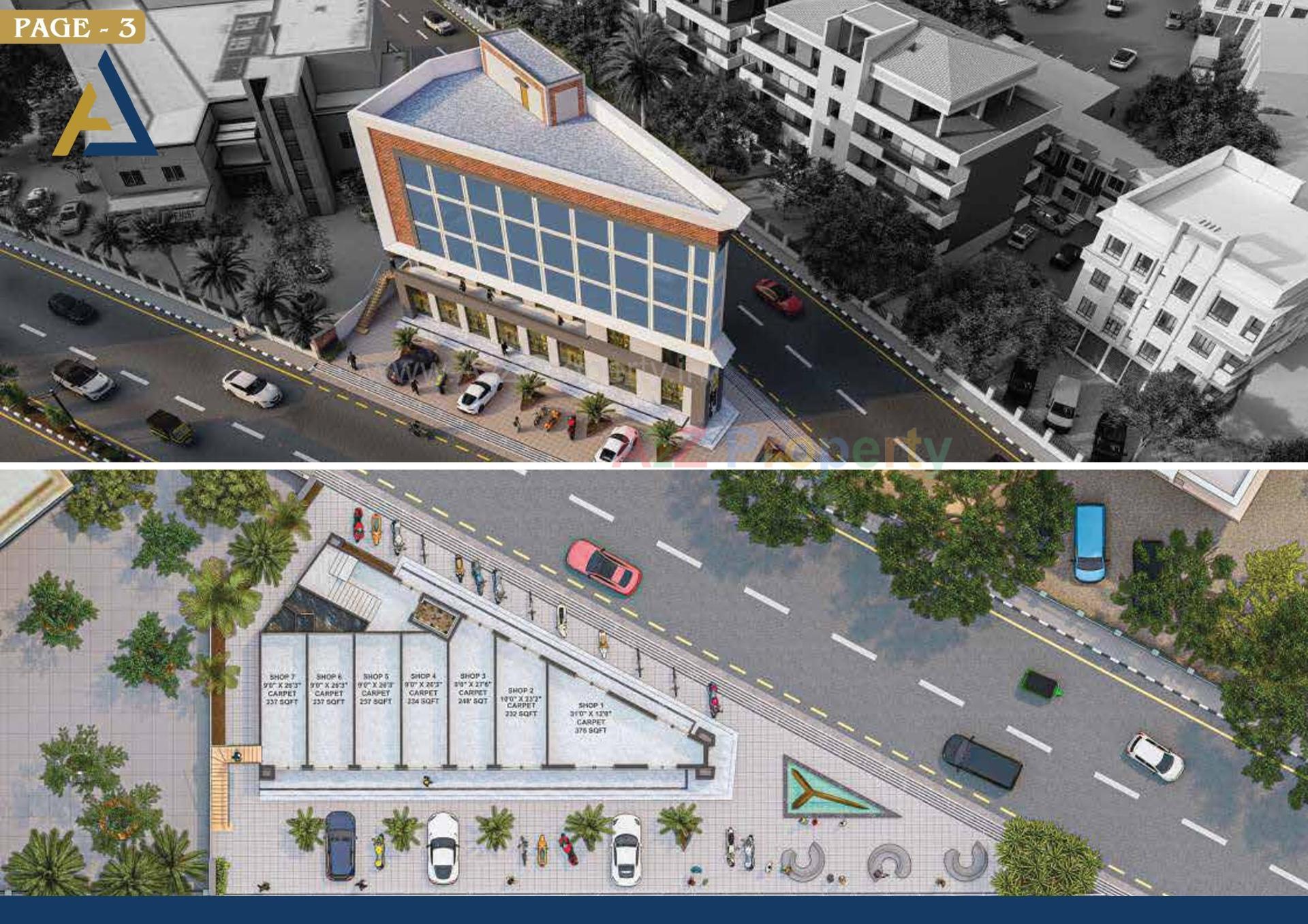 3D Elevation of real estate project Akhilam Corner located at Jamnagar, Jamnagar, Gujarat