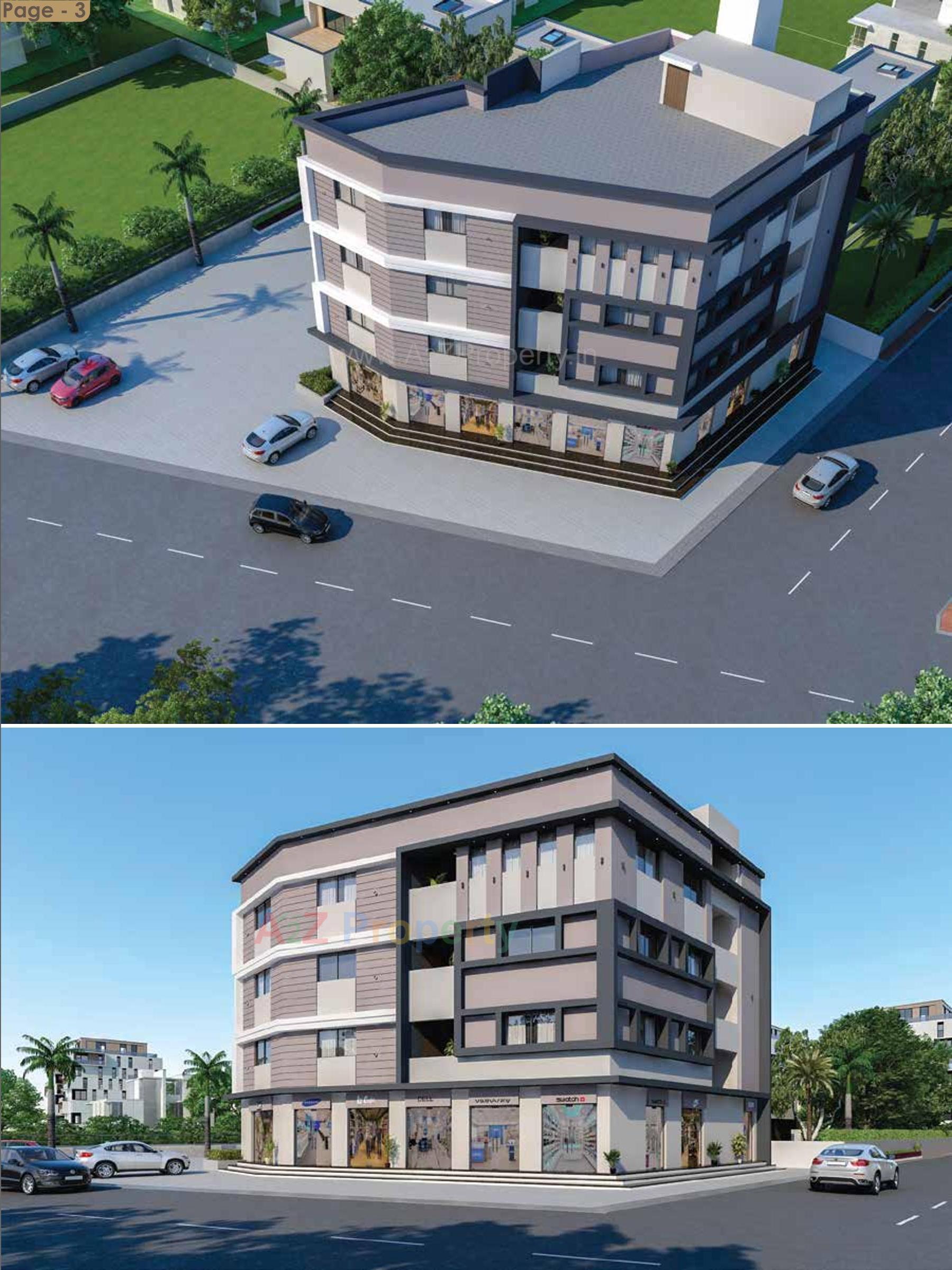 3D Elevation of real estate project Akhilam Square located at Jamnagar, Jamnagar, Gujarat