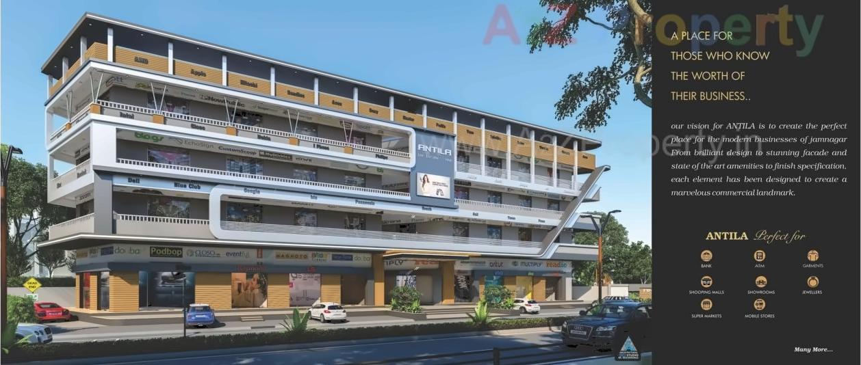 3D Elevation of real estate project Antila The Business Hub located at Khoda, Jamnagar, Gujarat