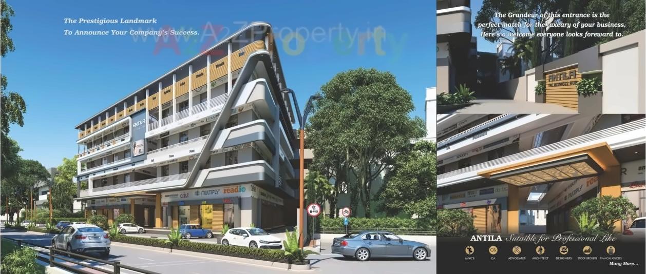 3D Elevation of real estate project Antila The Business Hub located at Khoda, Jamnagar, Gujarat