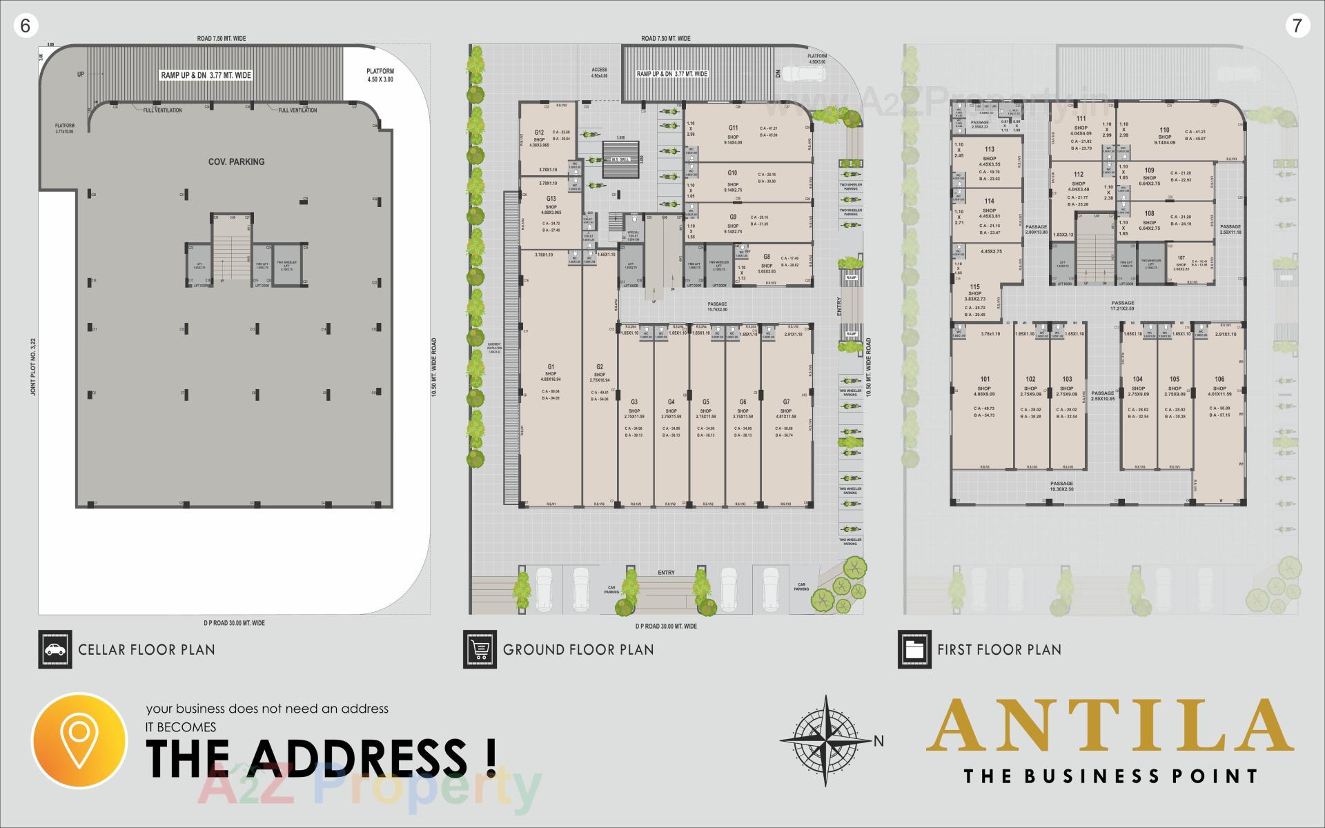 Layout of real estate project Antila The Business Point located at -, Jamnagar, Gujarat