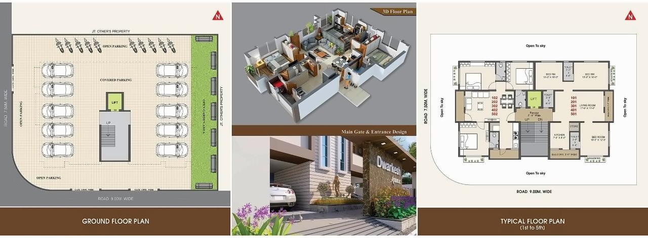 Layout of real estate project Dwarkesh Avenue located at Sama, Jamnagar, Gujarat