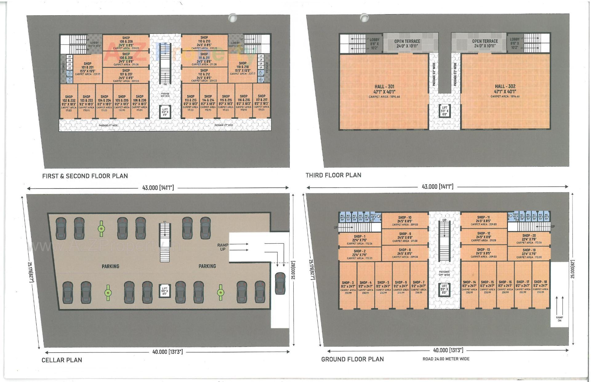 Layout of real estate project Madhusudan Complex located at Mohan-nagar, Jamnagar, Gujarat