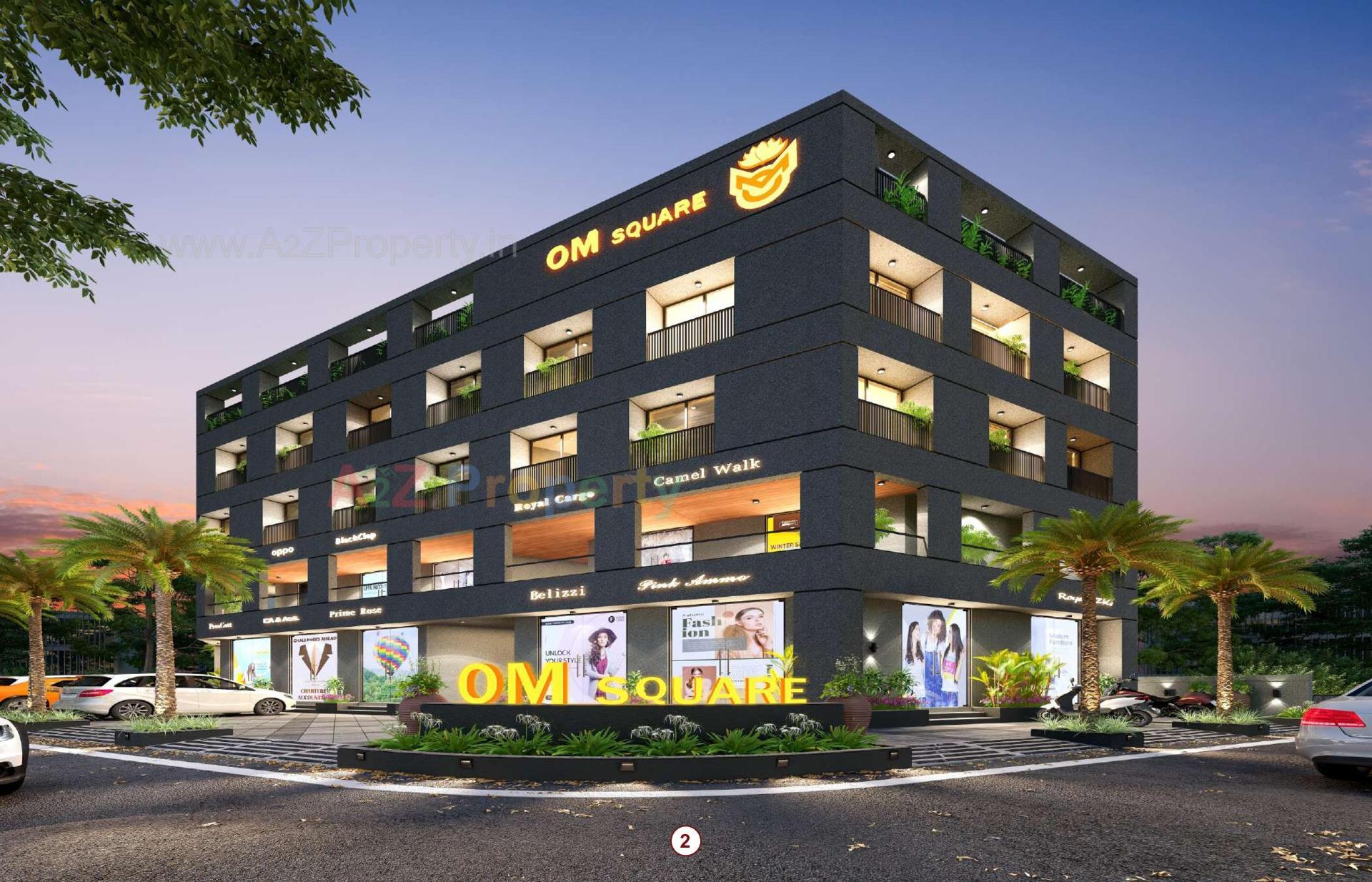 3D Elevation of real estate project Om Square located at Jamnagar, Jamnagar, Gujarat