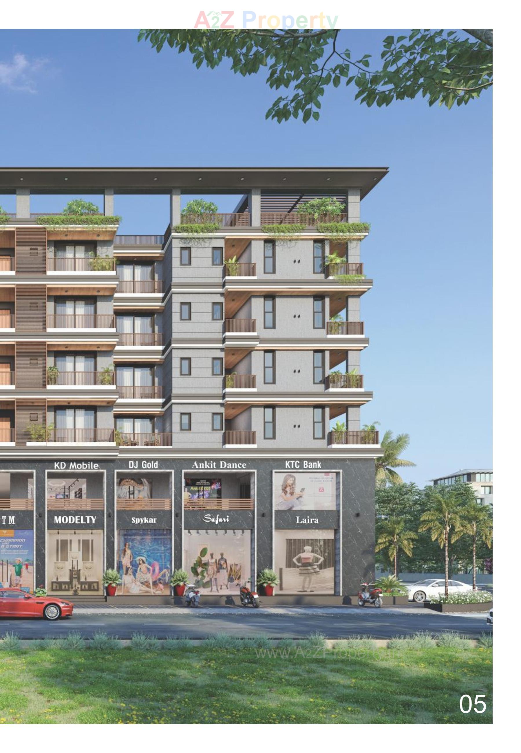 3D Elevation of real estate project Orchid Blooms located at Jamnagar, Jamnagar, Gujarat