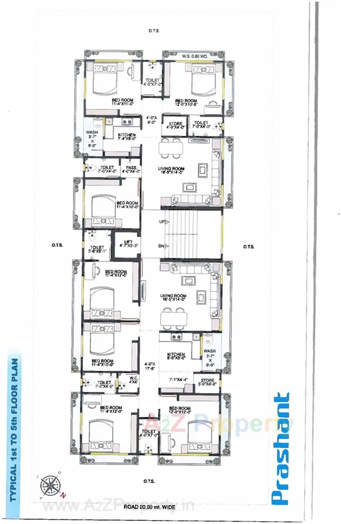 Layout of real estate project Prashant Appartments located at Jamnagar, Jamnagar, Gujarat