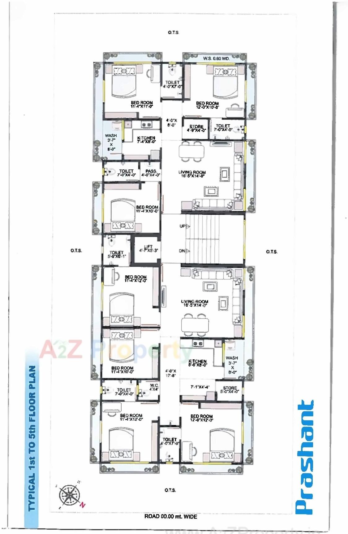 Layout of real estate project Prashant Appartments located at Jamnagar, Jamnagar, Gujarat