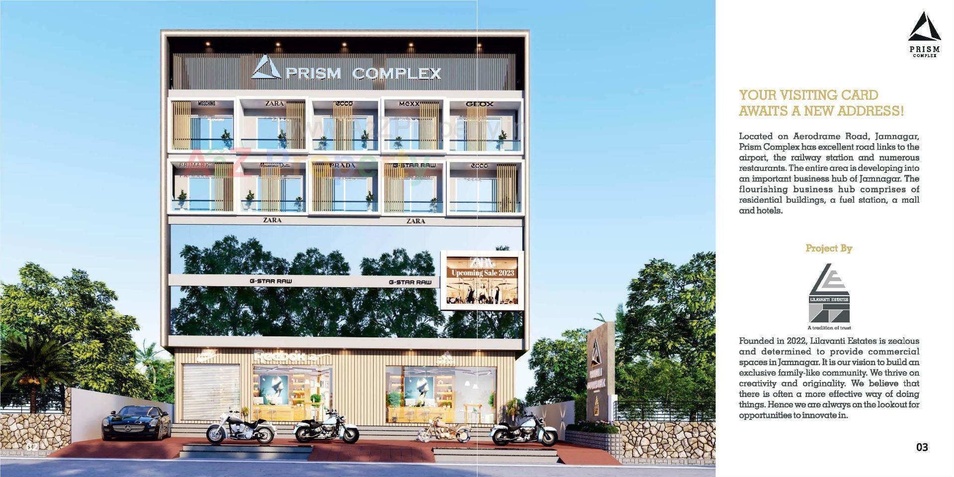 3D Elevation of real estate project Prism Complex located at Jamnagar, Jamnagar, Gujarat