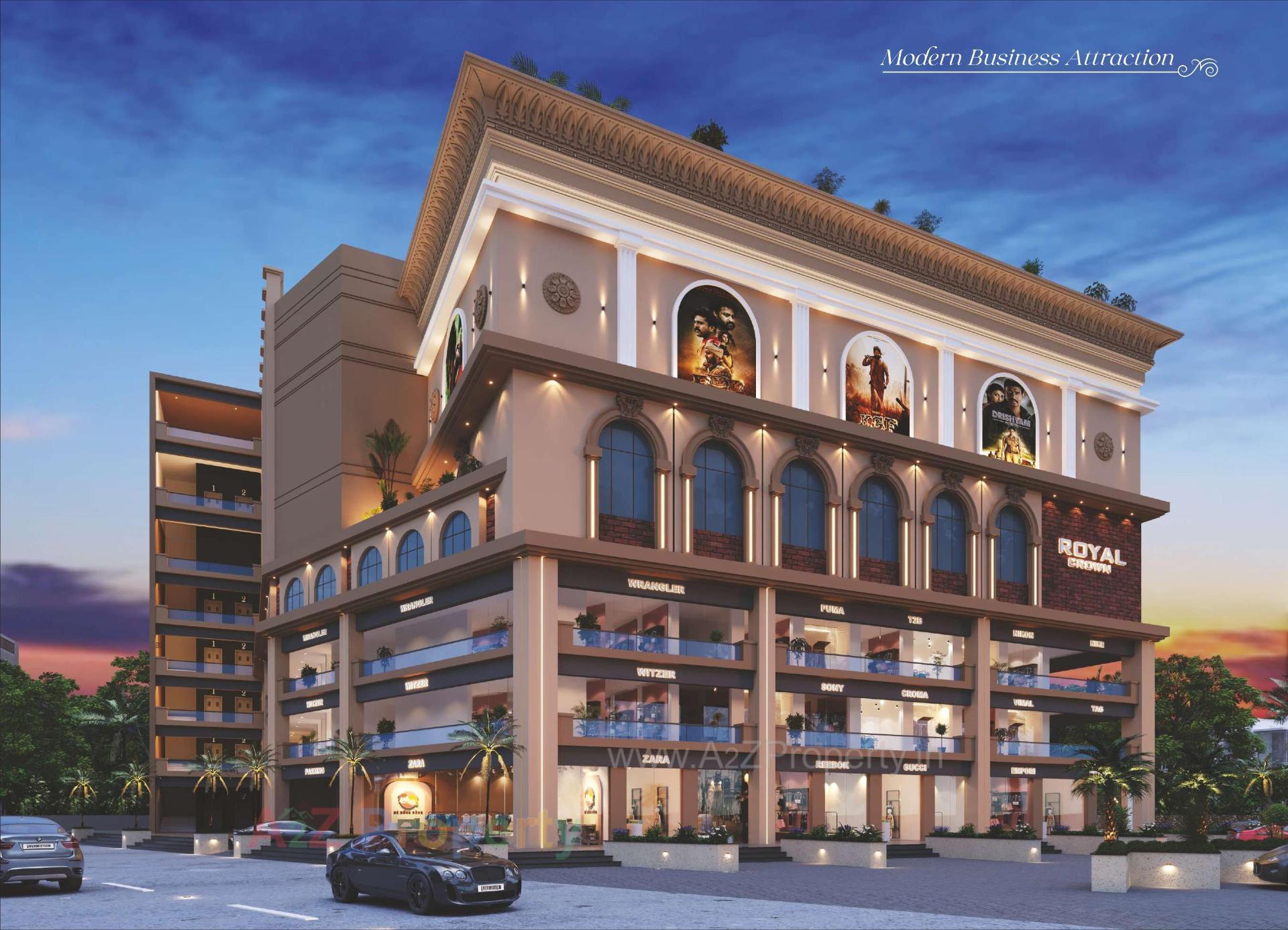 3D Elevation of real estate project Royal Crown located at Jamnagar, Jamnagar, Gujarat