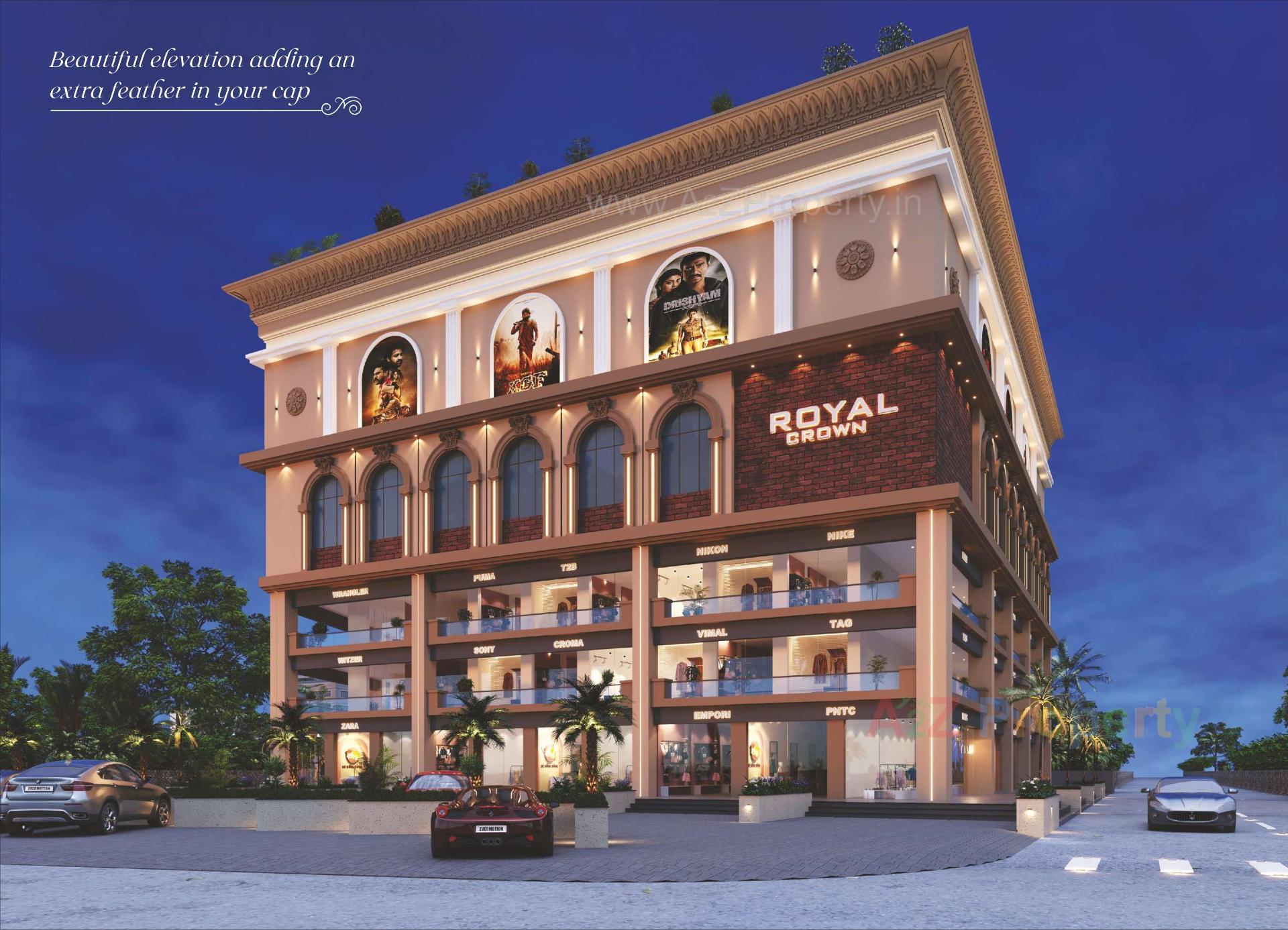 3D Elevation of real estate project Royal Crown located at Jamnagar, Jamnagar, Gujarat