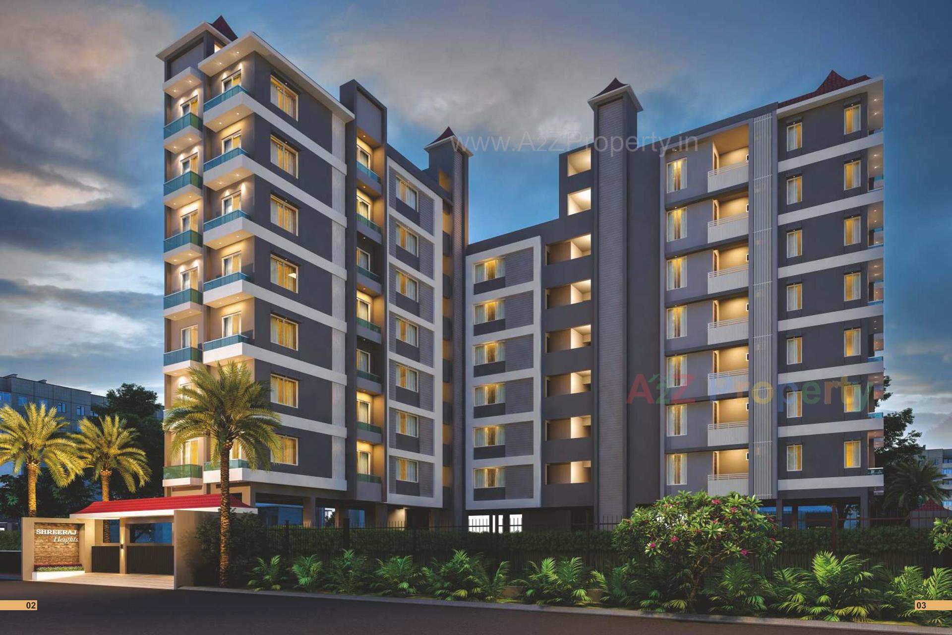 3D Elevation of real estate project Shree Raj Heights located at Jamnagar, Jamnagar, Gujarat