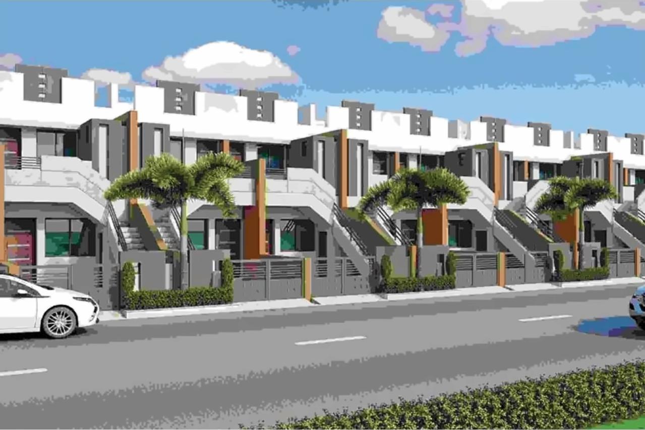 3D Elevation of real estate project Shyam Vatika Residency () located at Kalavad, Jamnagar, Gujarat