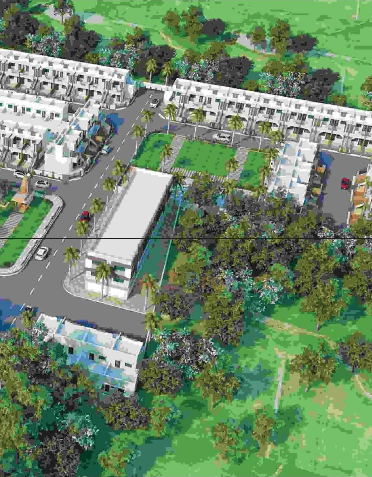 3D Elevation of real estate project Shyam Vatika Residency () located at Kalavad, Jamnagar, Gujarat