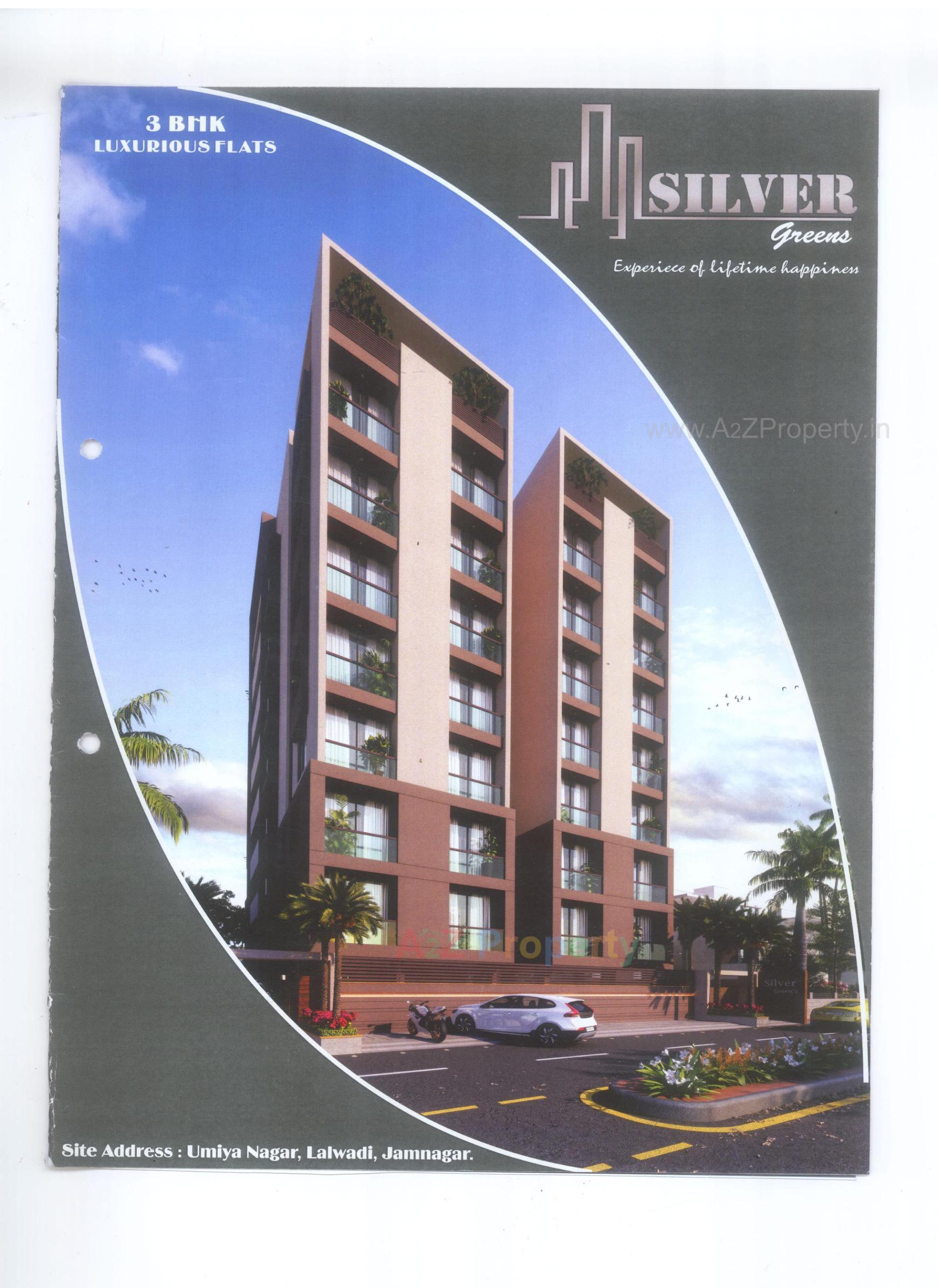 3D Elevation of real estate project Silver Greens located at Vibhapar, Jamnagar, Gujarat