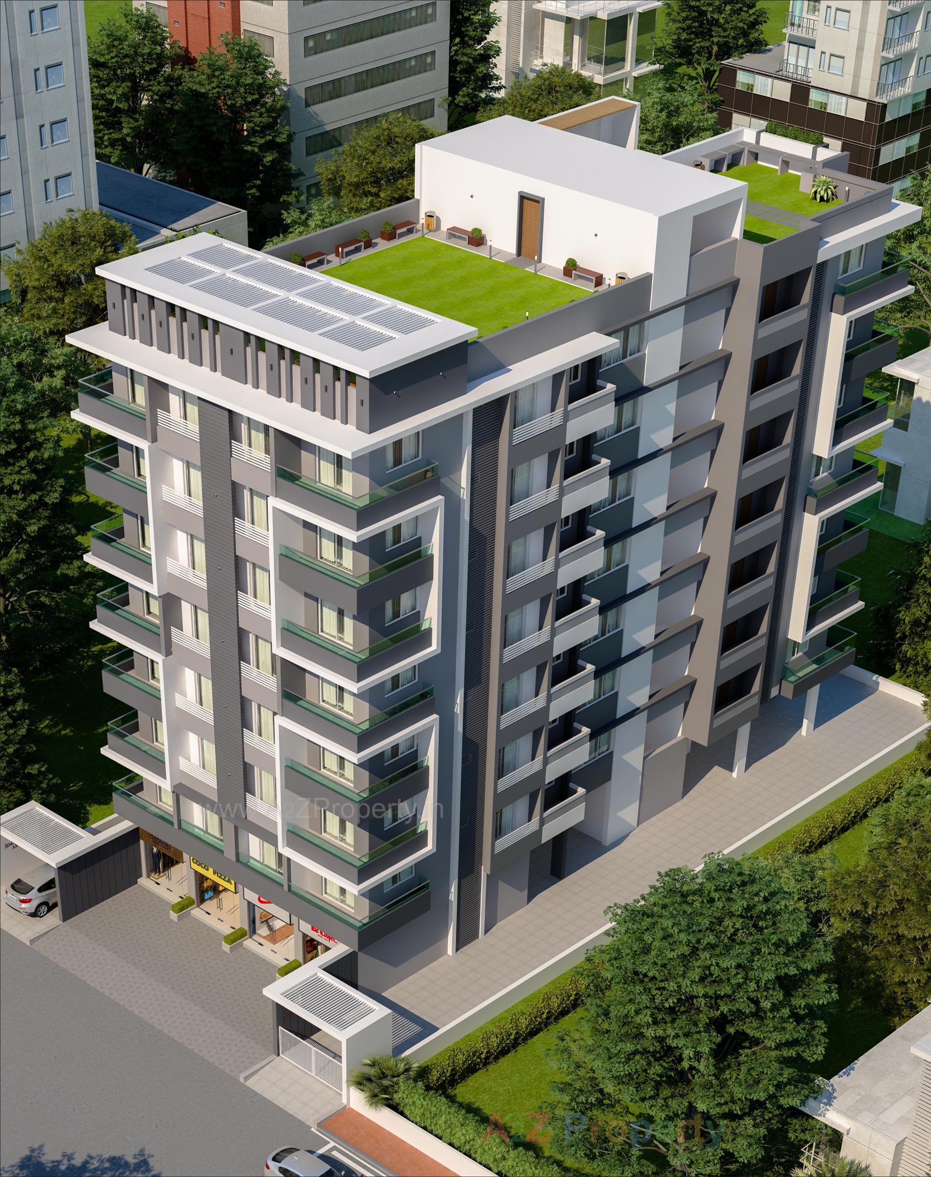 3D Elevation of real estate project Simandhar Arch located at Vibhapar, Jamnagar, Gujarat