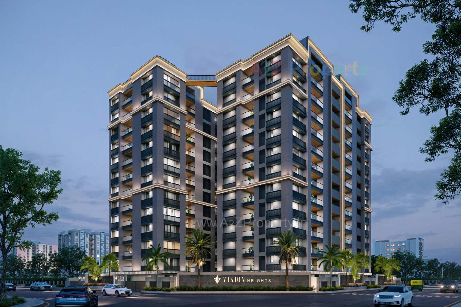 3D Elevation of real estate project Vision Heights located at Jamnagar, Jamnagar, Gujarat