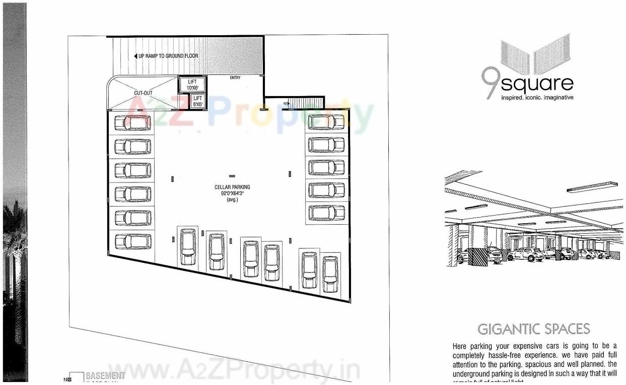 Layout of real estate project 9 Square located at Zanzarda, Junagadh, Gujarat