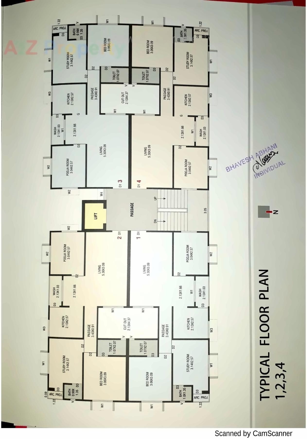 Layout of real estate project Aksharvilla located at Junagadh, Junagadh, Gujarat