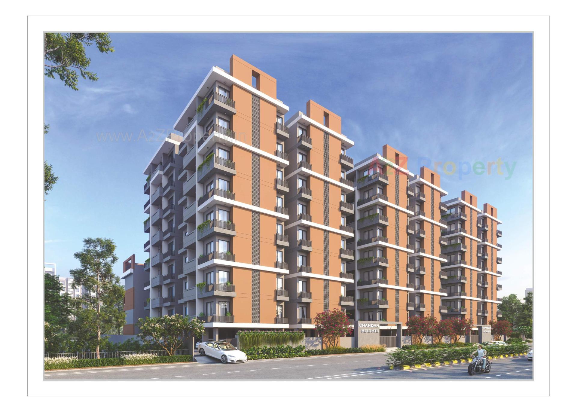3D Elevation of real estate project Chandan Infinity Chandan Heights located at Shapur, Junagadh, Gujarat