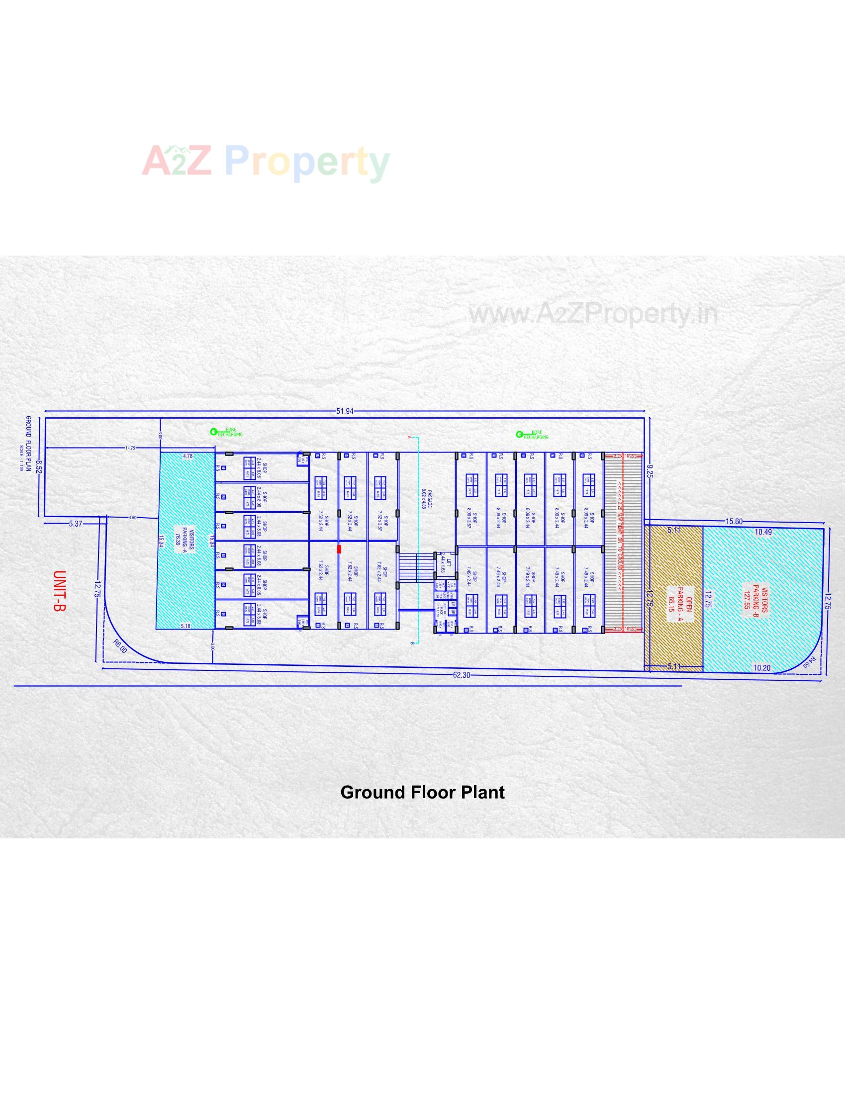 Layout of real estate project Cross Road Mega Mall located at Timbawadi, Junagadh, Gujarat