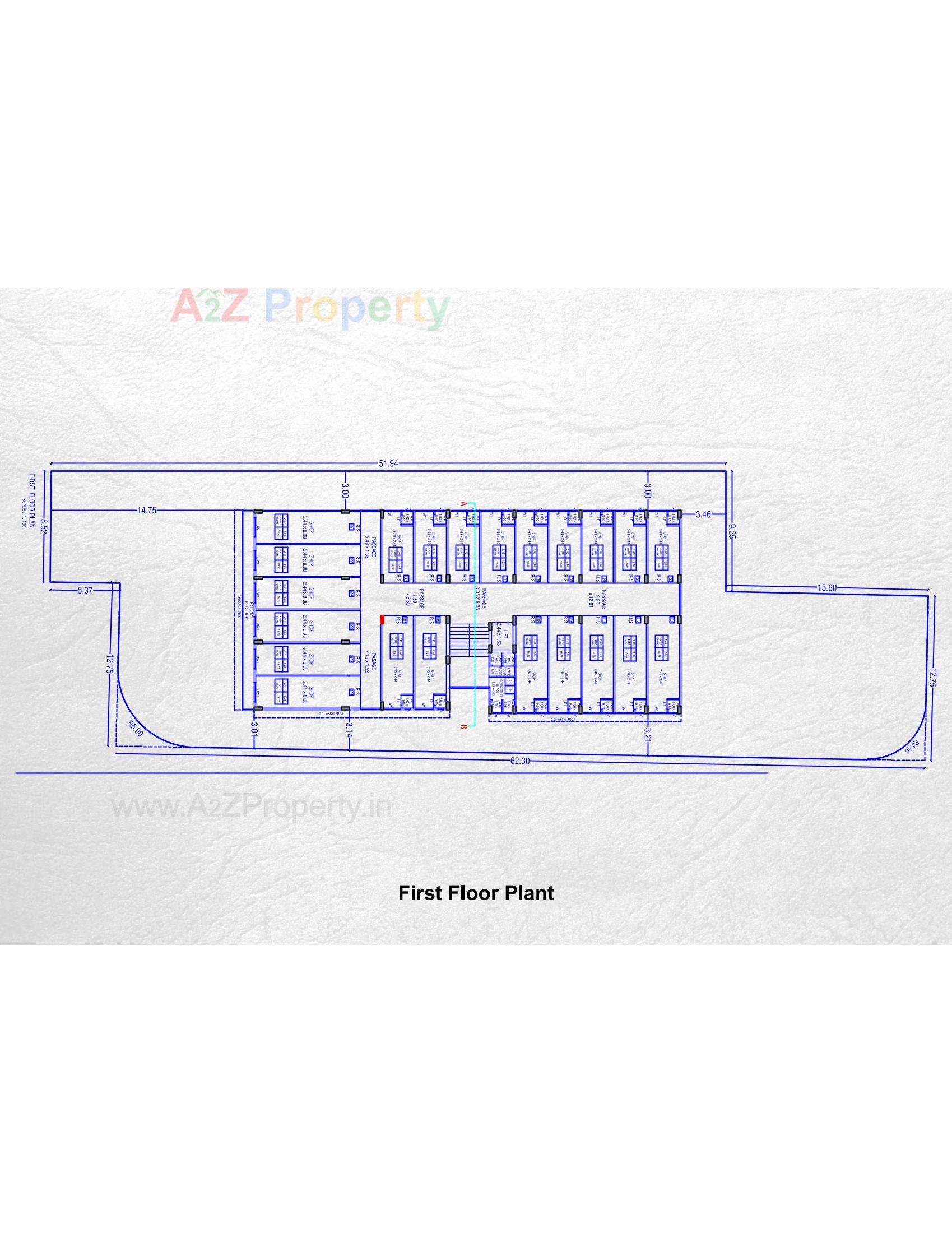 Layout of real estate project Cross Road Mega Mall located at Timbawadi, Junagadh, Gujarat