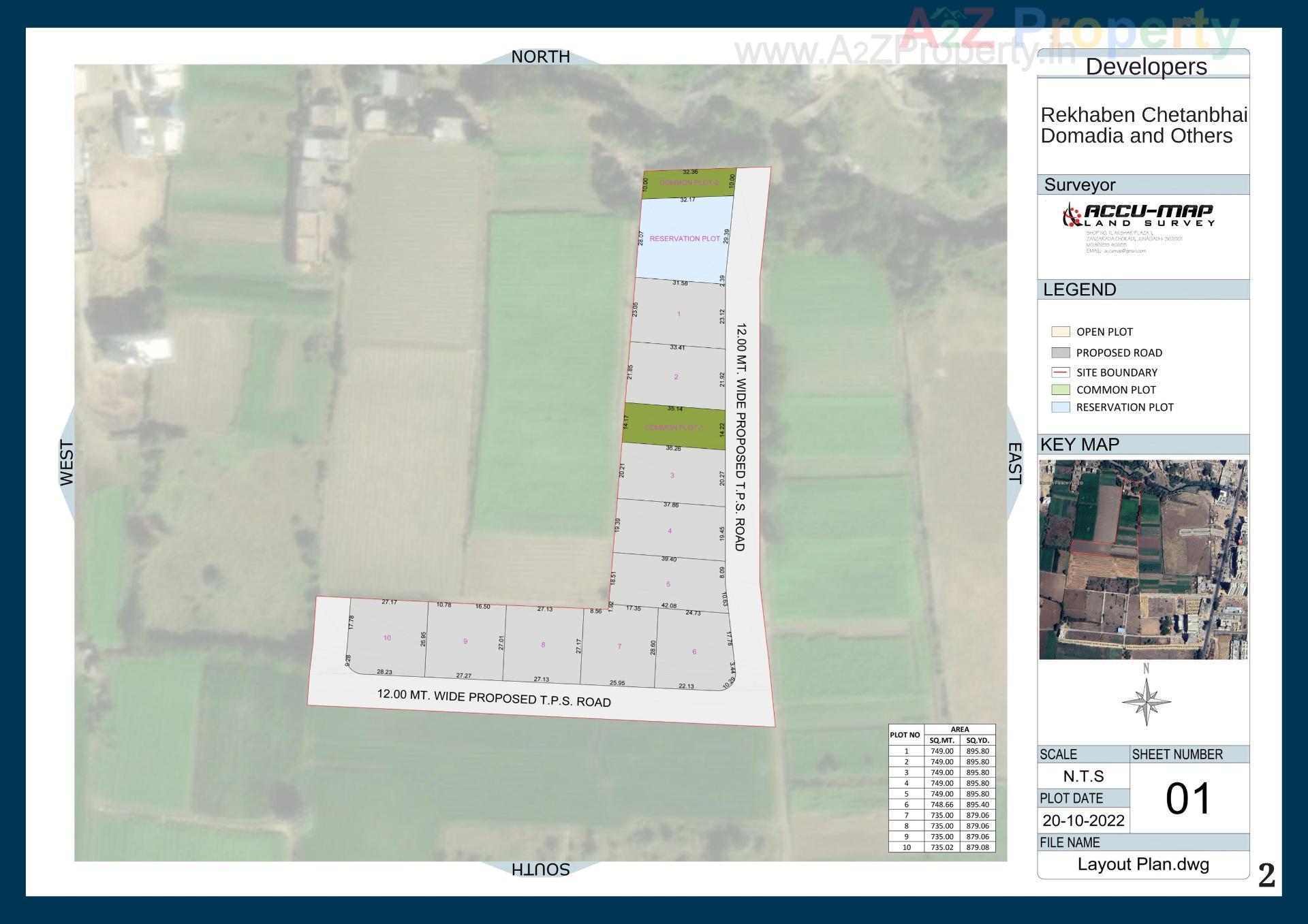 Layout of real estate project D   G Group Residency Plotting located at Zanzarada, Junagadh, Gujarat