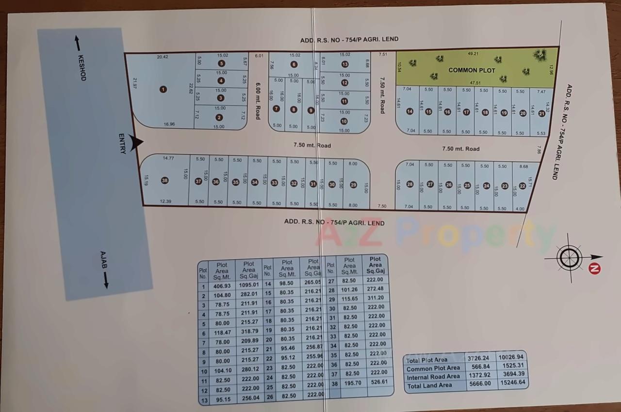 Layout of real estate project Gayatri Dham located at Keshod, Junagadh, Gujarat