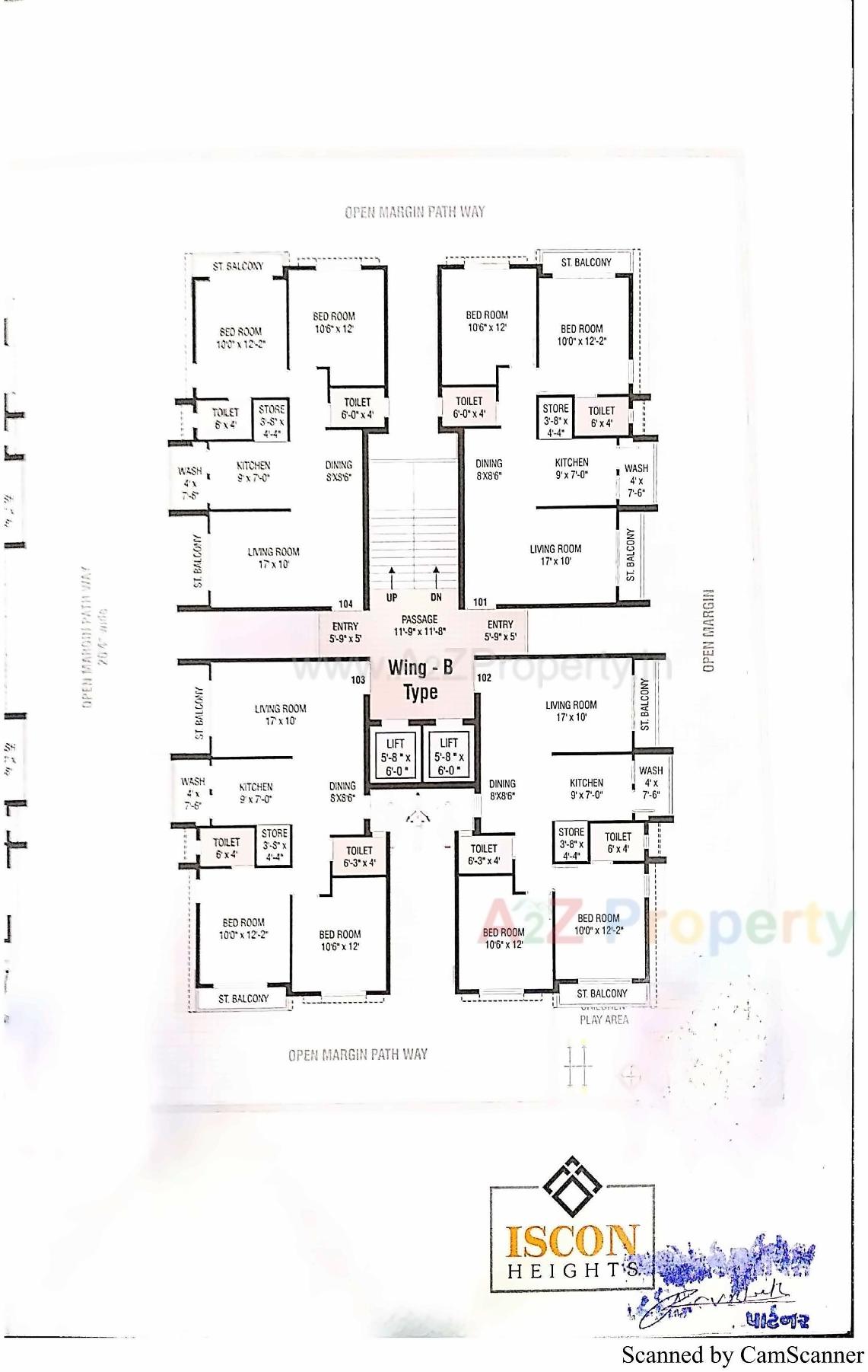 Layout of real estate project Iscon Heights located at Moti-palace-township-1, Junagadh, Gujarat
