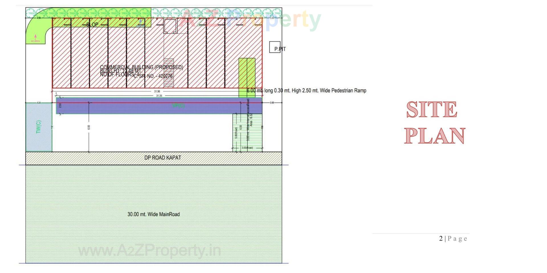 Layout of real estate project Ishaan Plaza located at Timbavadi, Junagadh, Gujarat
