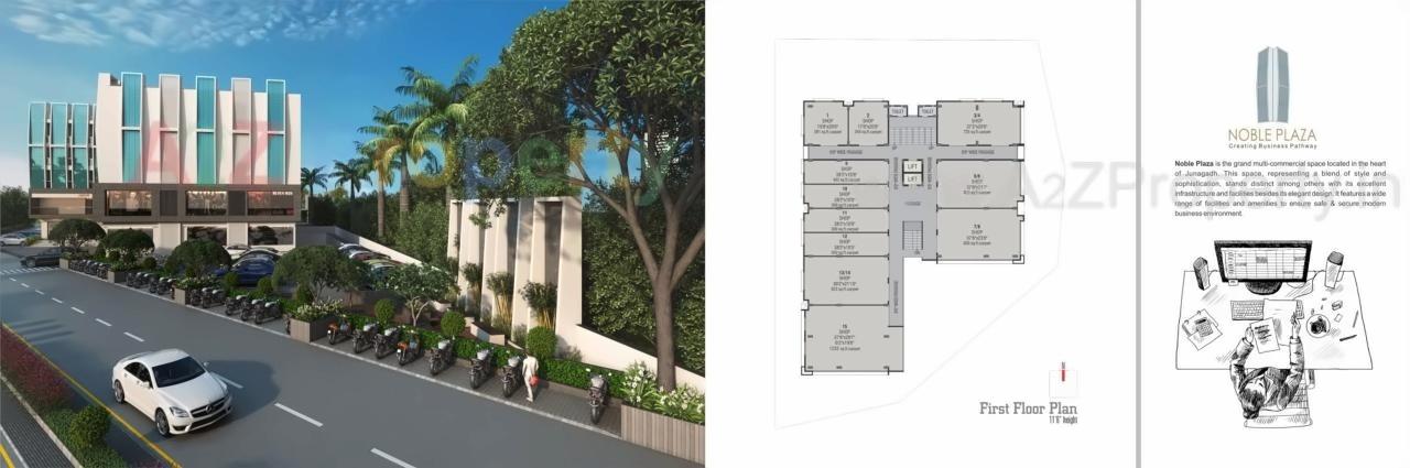 Layout of real estate project Noble Plaza located at Junagadh, Junagadh, Gujarat