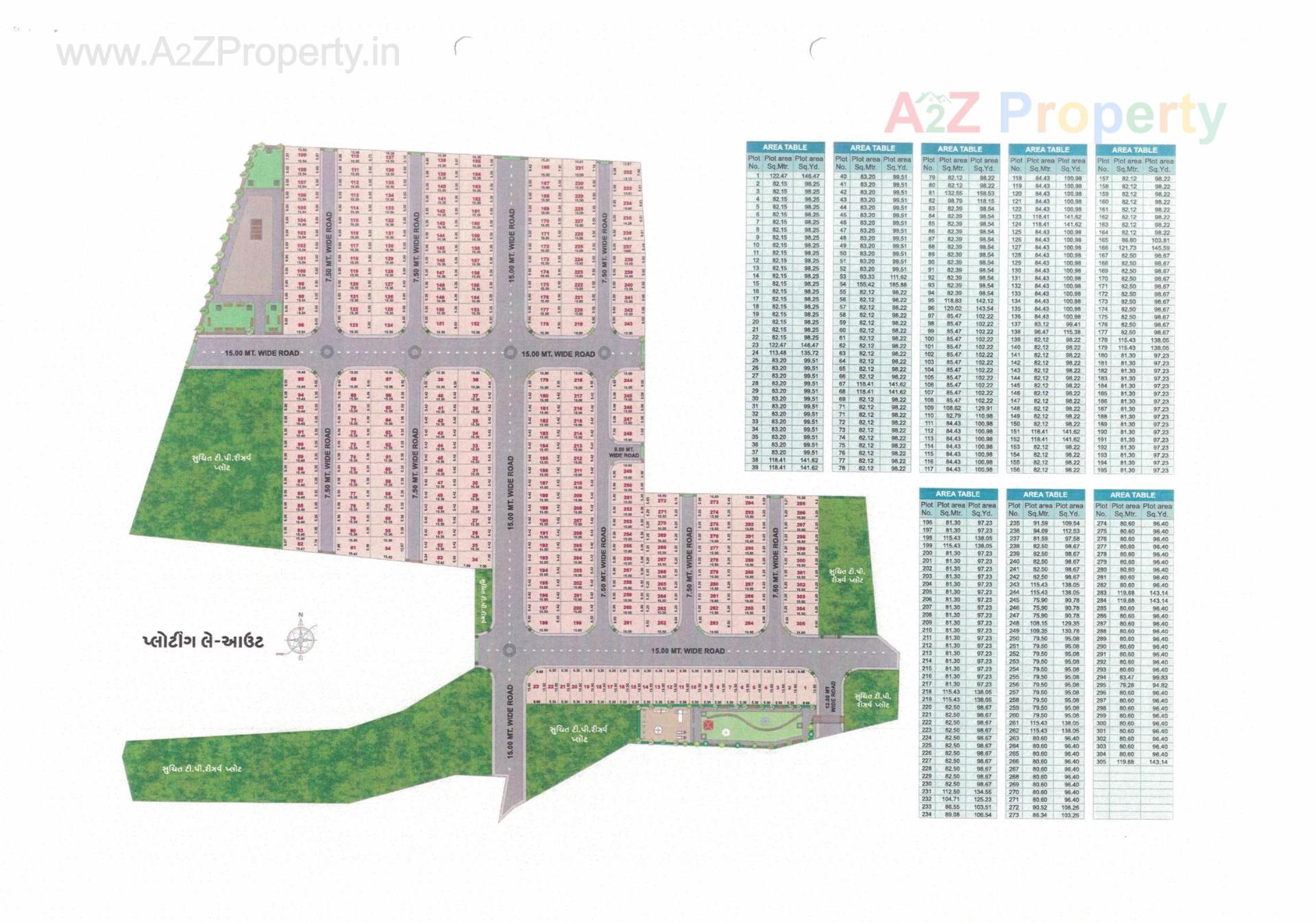 Layout of real estate project Prime City located at Shapur, Junagadh, Gujarat