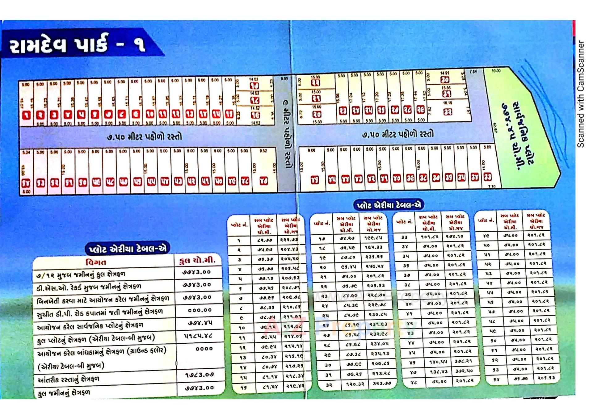 Layout of real estate project Ramdev Park located at Keshod, Junagadh, Gujarat