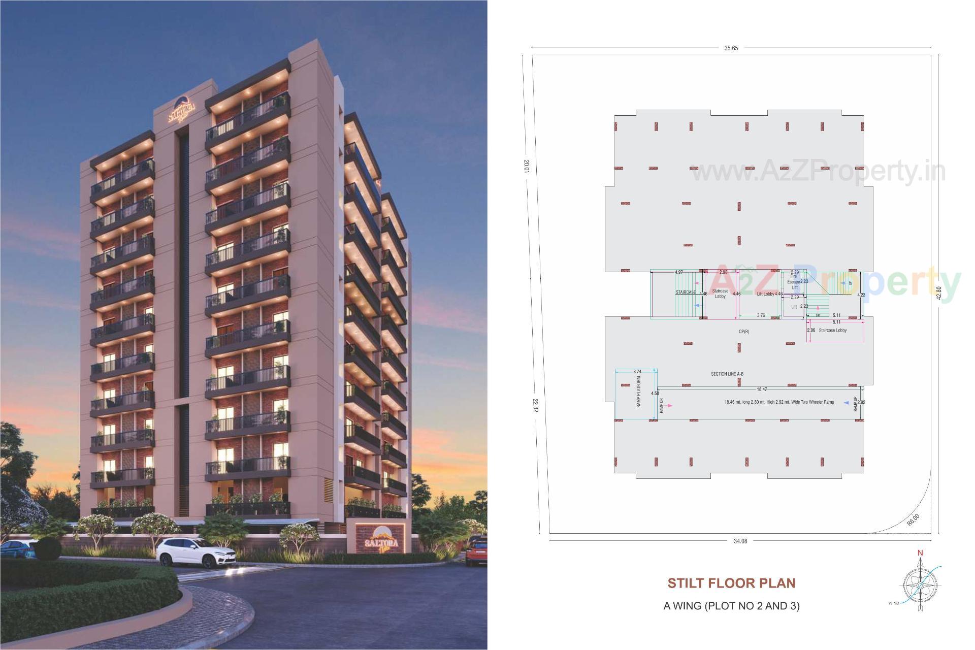 3D Elevation of real estate project Saltora Hills located at Junagadh, Junagadh, Gujarat