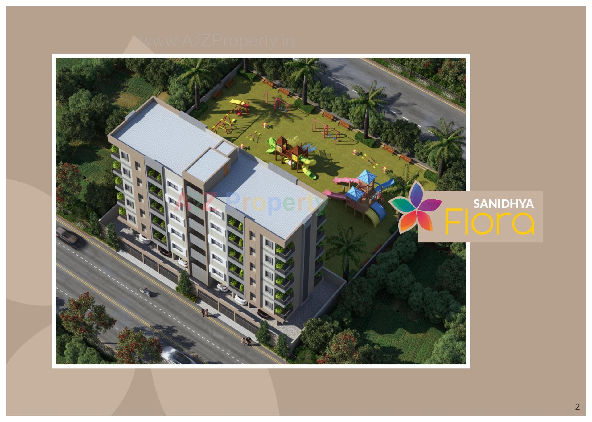 3D Elevation of real estate project Sanidhya Flora located at Jhajharda, Junagadh, Gujarat