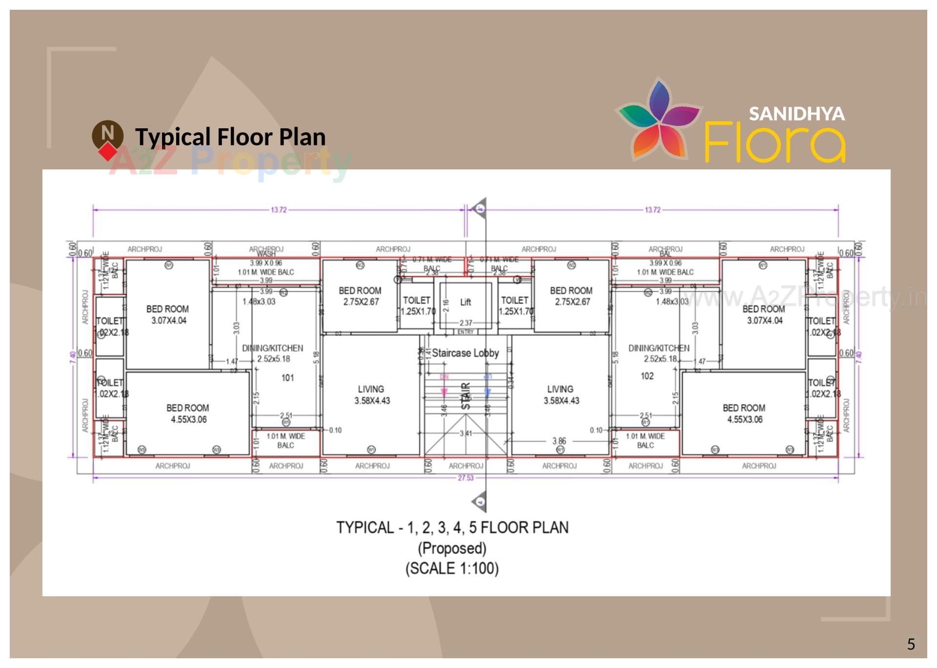 Layout of real estate project Sanidhya Flora located at Jhajharda, Junagadh, Gujarat