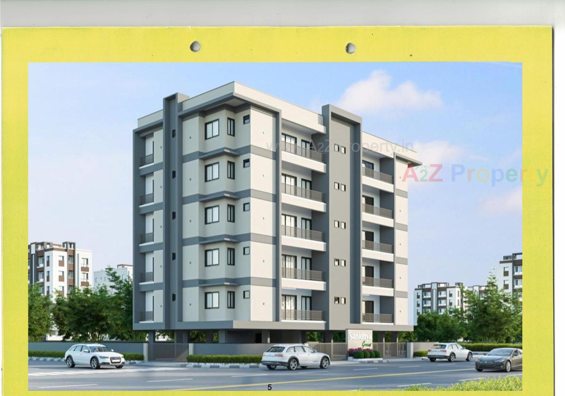 3D Elevation of real estate project Sanidhya Greens located at Junagadh, Junagadh, Gujarat
