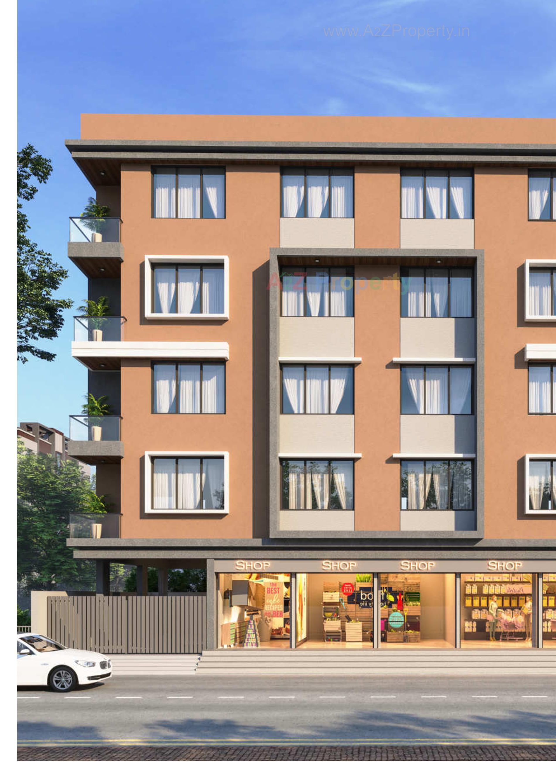 3D Elevation of real estate project Shree Keshav located at Joshipura, Junagadh, Gujarat