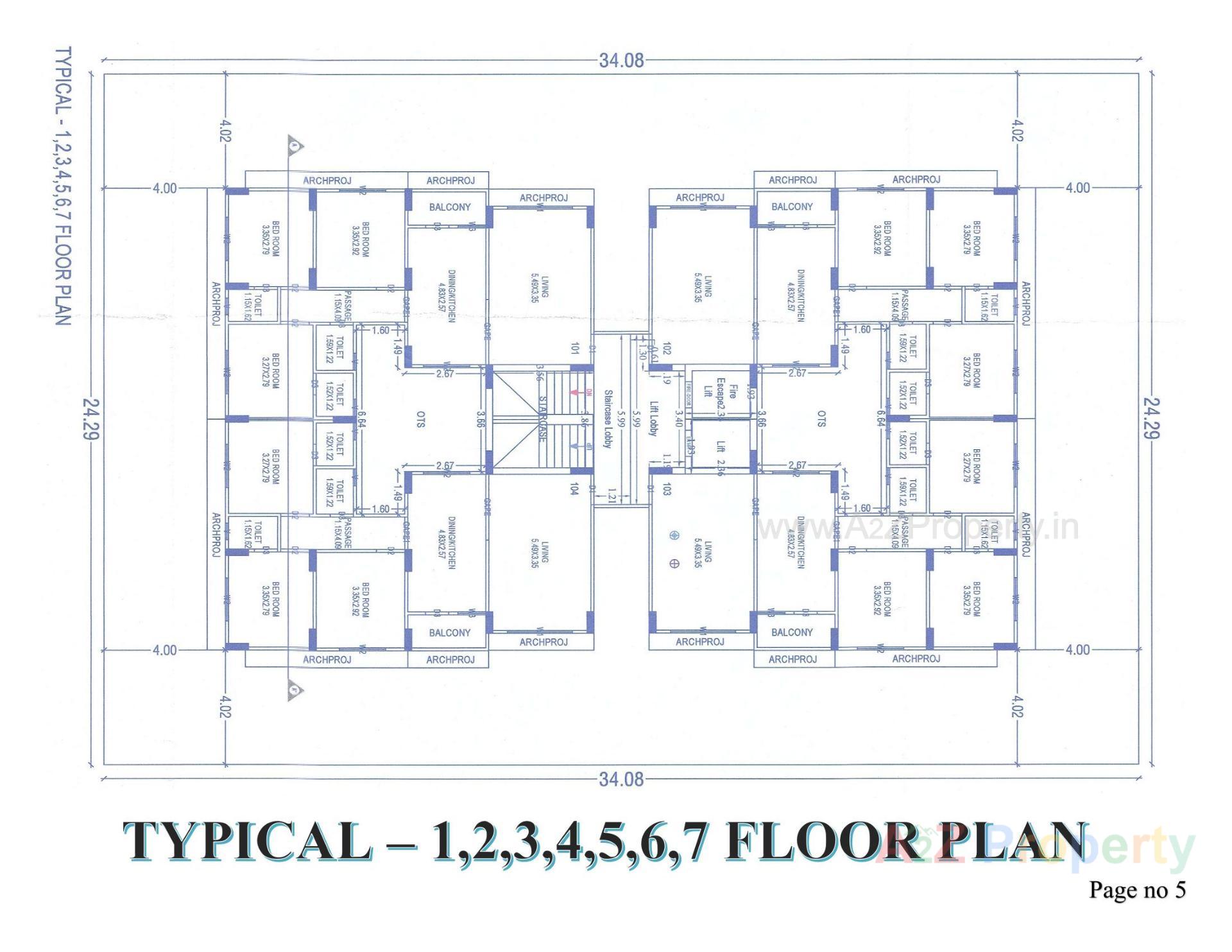 Layout of real estate project Sky Heights located at Timbavadi, Junagadh, Gujarat