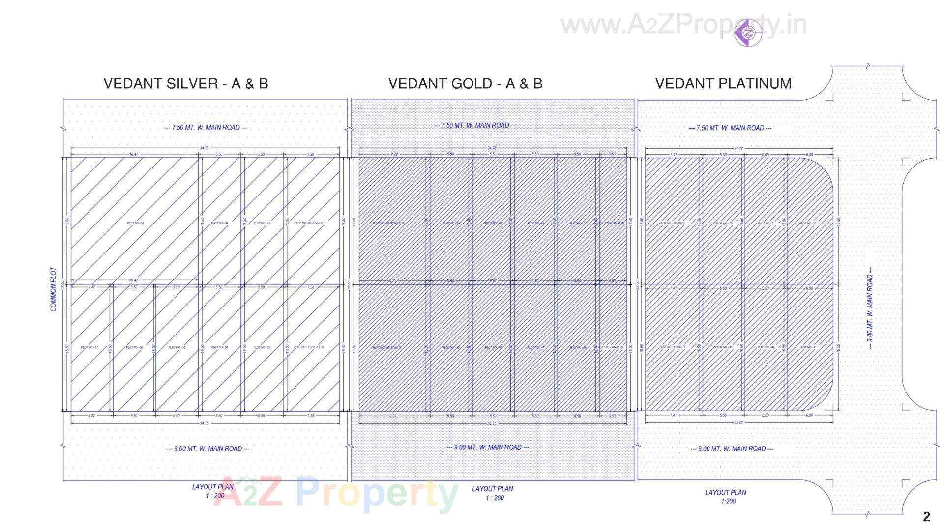 Layout of real estate project Vedant Apartments located at Zanzarda, Junagadh, Gujarat