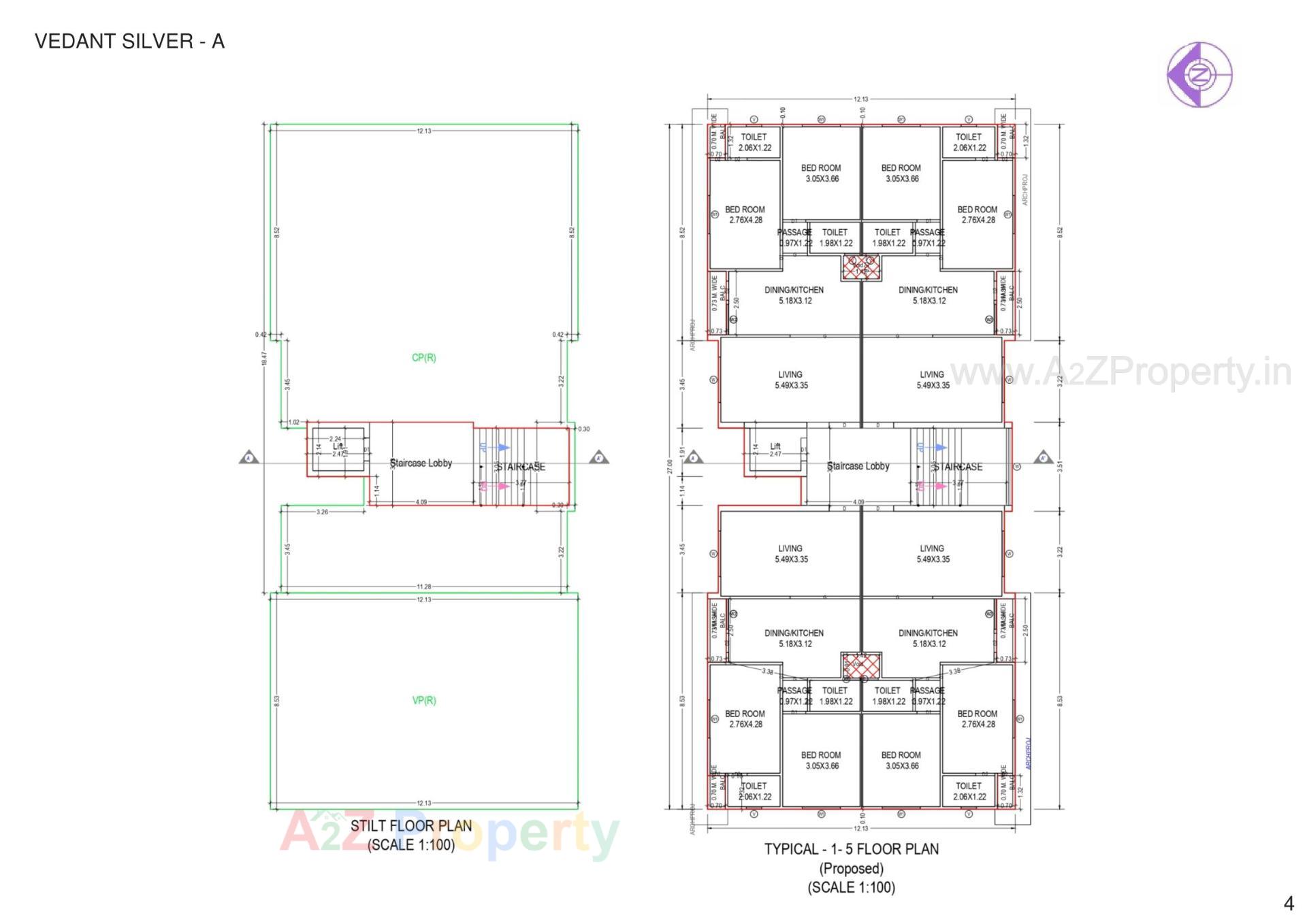 Layout of real estate project Vedant Apartments located at Zanzarda, Junagadh, Gujarat